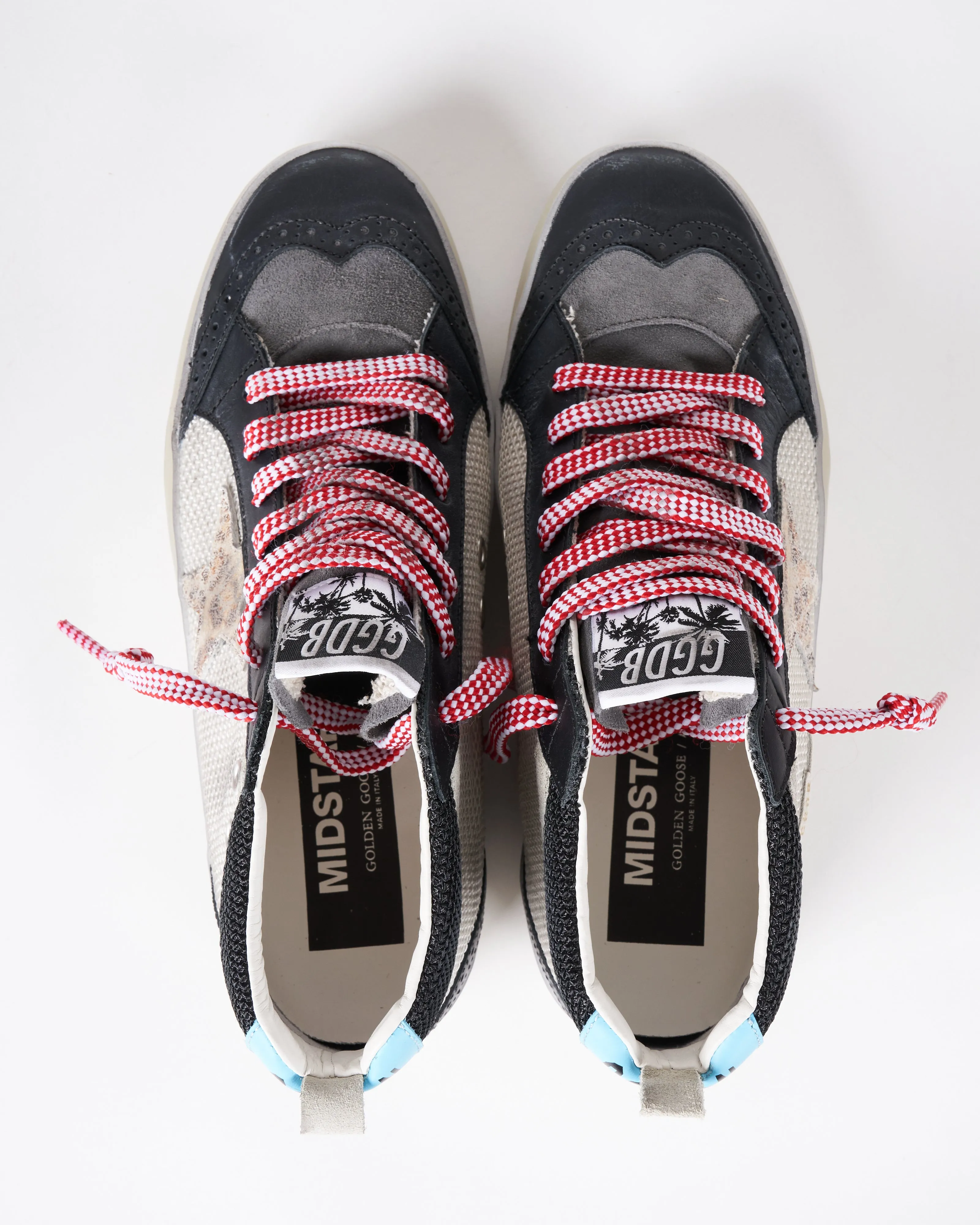 mid star net upper leopard suede star- silver/black/beige light brown black/light blue