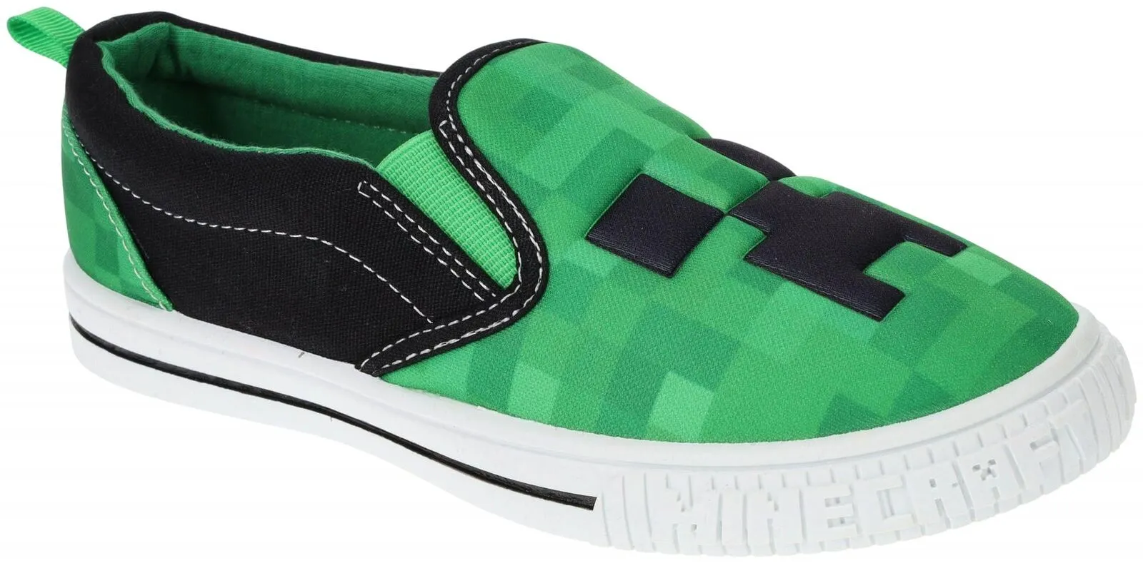 Minecraft Boys Creeper Slip-On Shoes 167594f44eea2f Green 2