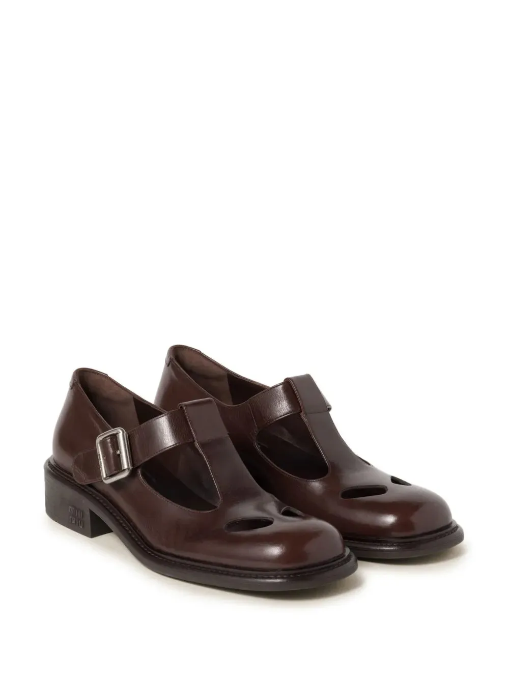 Miu Miu 30mm leather T-bar shoes