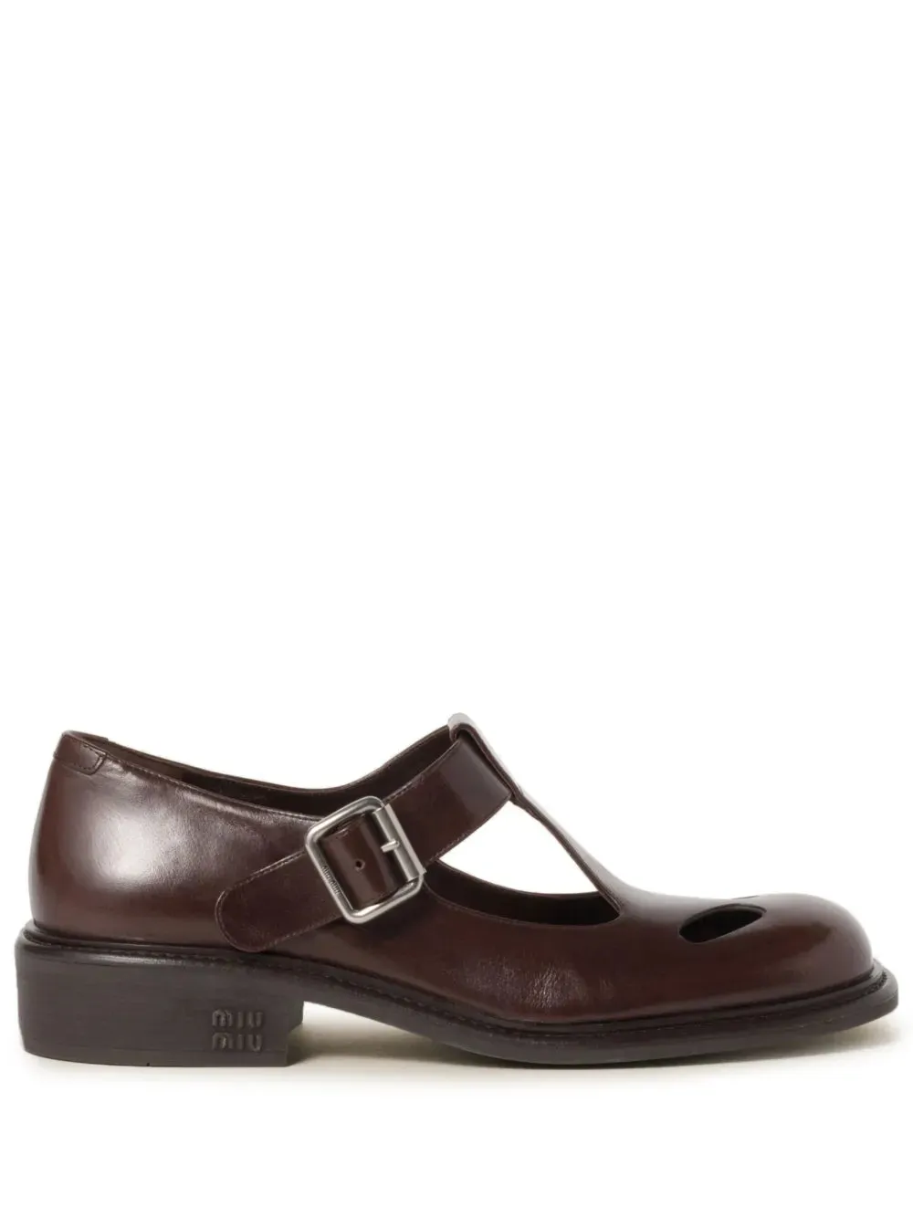 Miu Miu 30mm leather T-bar shoes