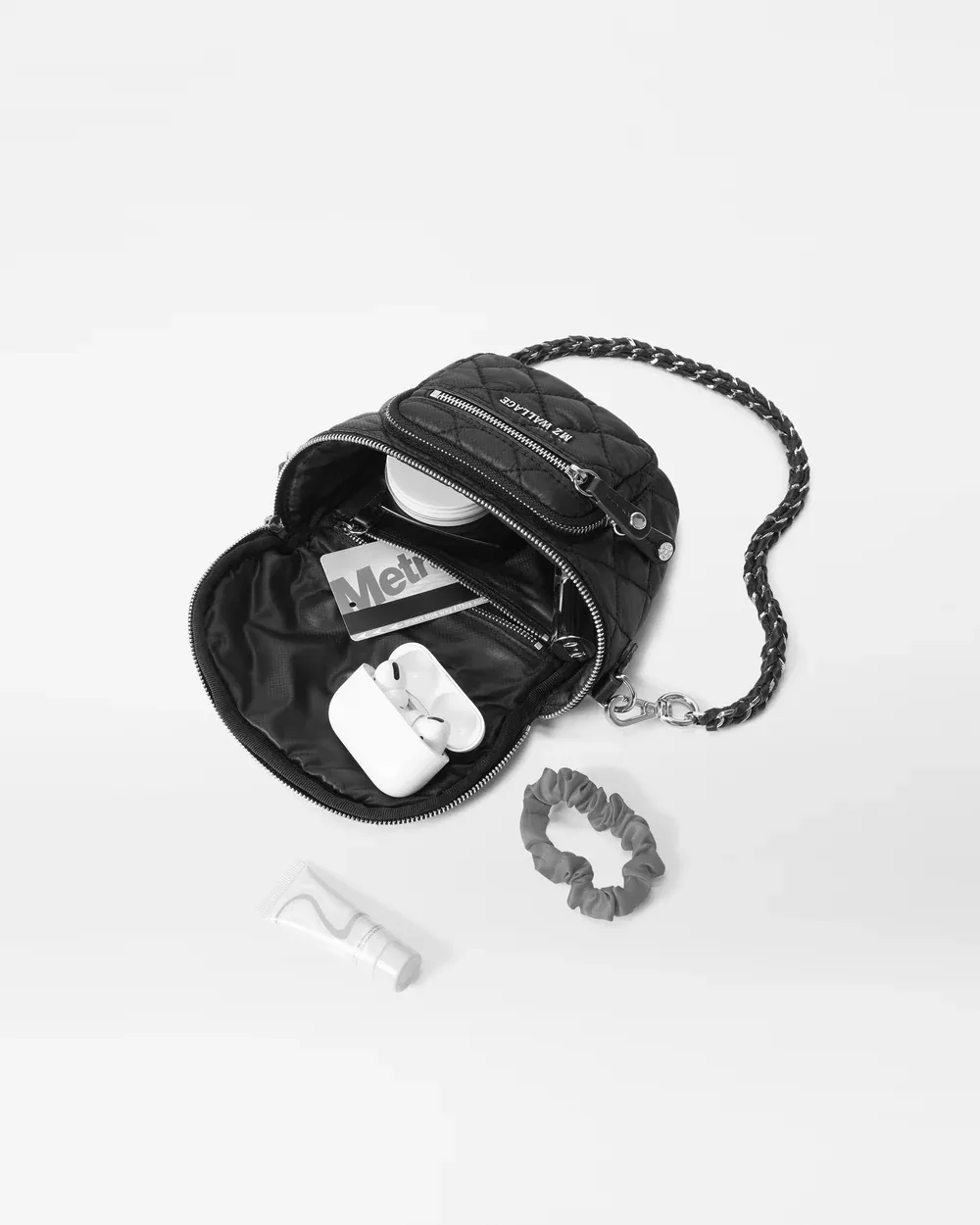 MZ WALLACE MICRO CROSBY SLING BLACK LACQUER