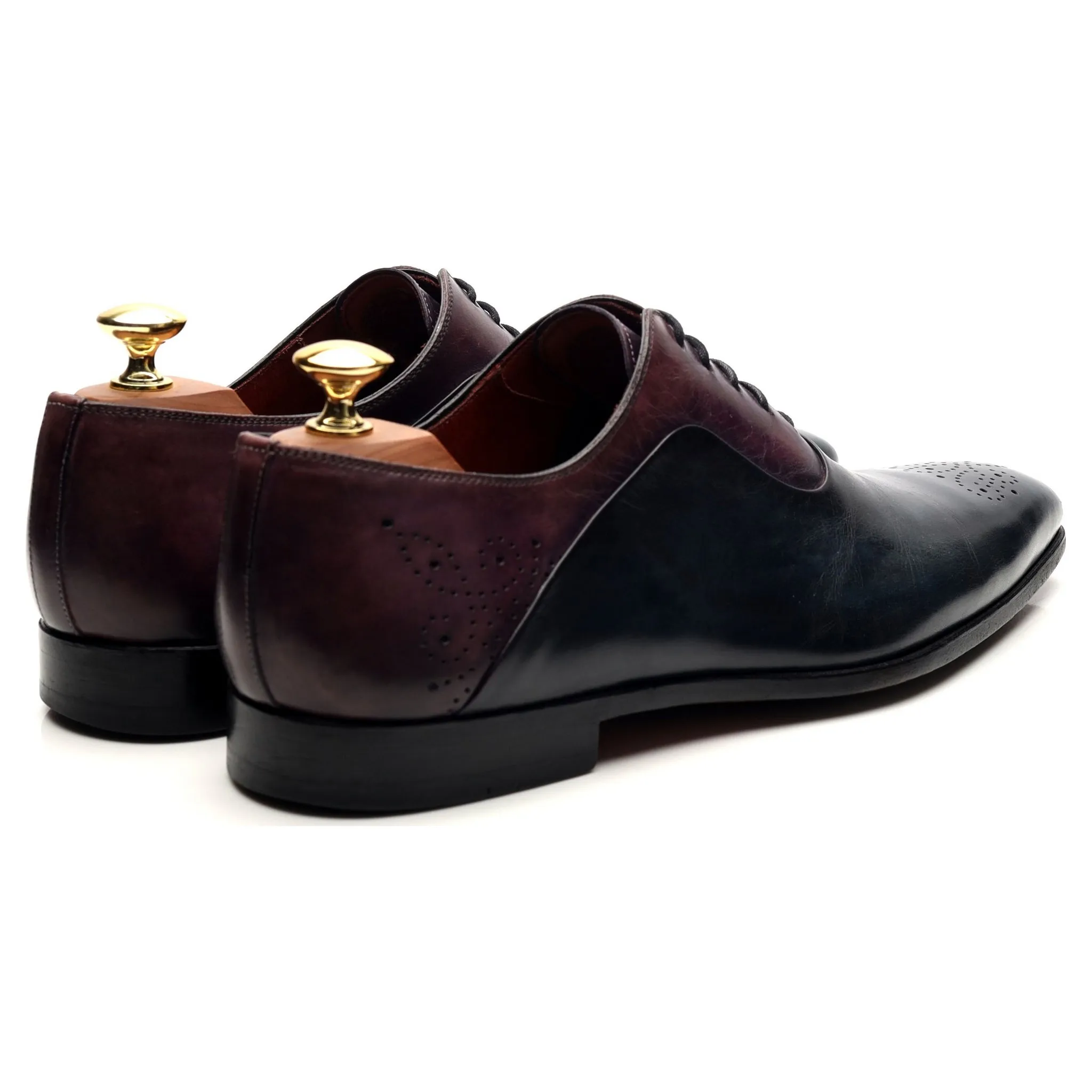 Neiman Marcus Navy Blue Leather Oxford UK 7.5 US 8.5