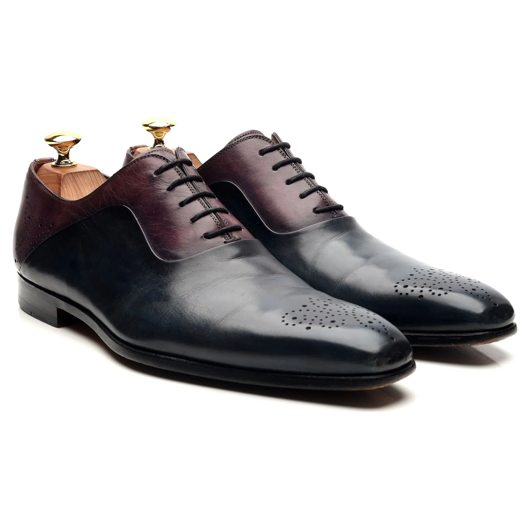 Neiman Marcus Navy Blue Leather Oxford UK 7.5 US 8.5