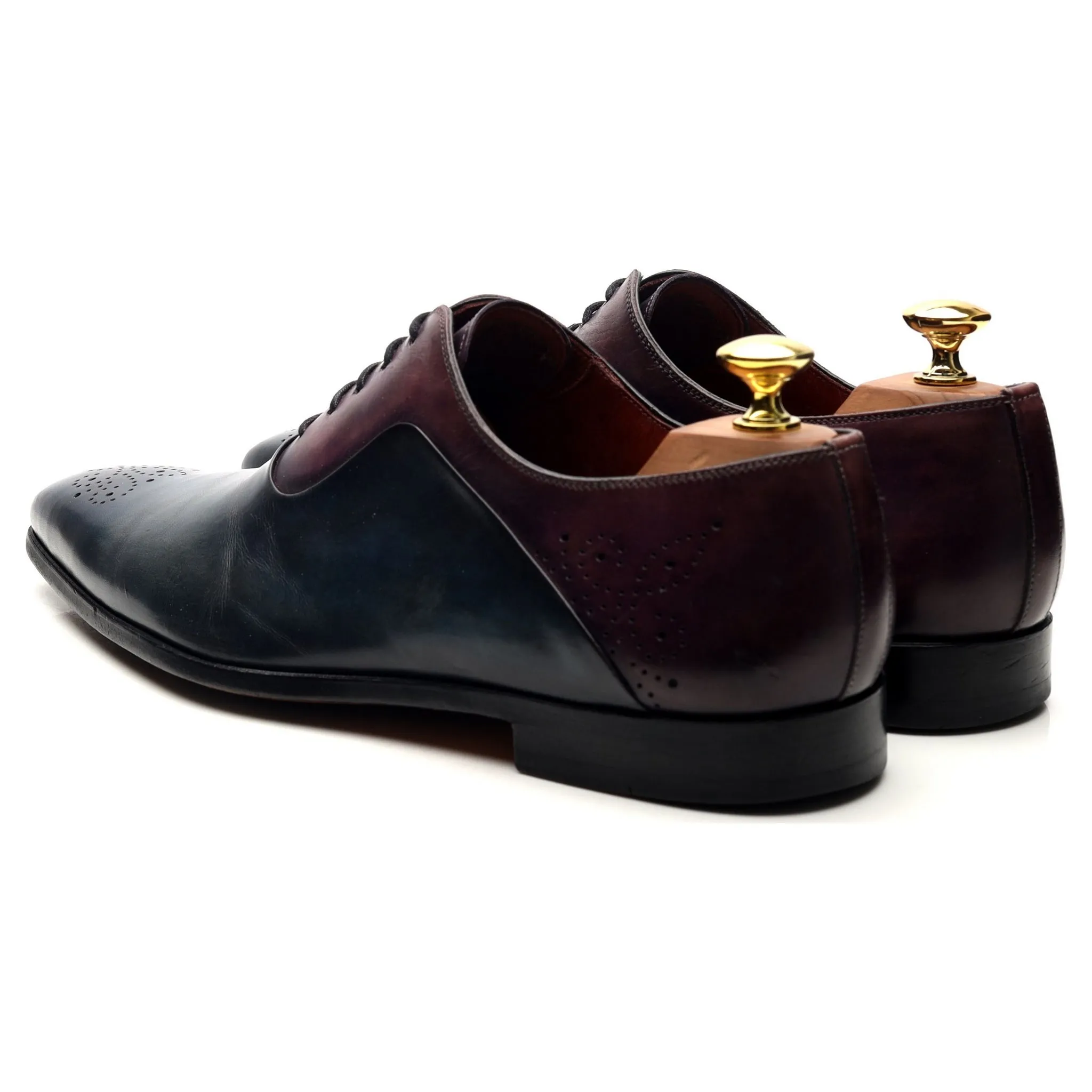 Neiman Marcus Navy Blue Leather Oxford UK 7.5 US 8.5