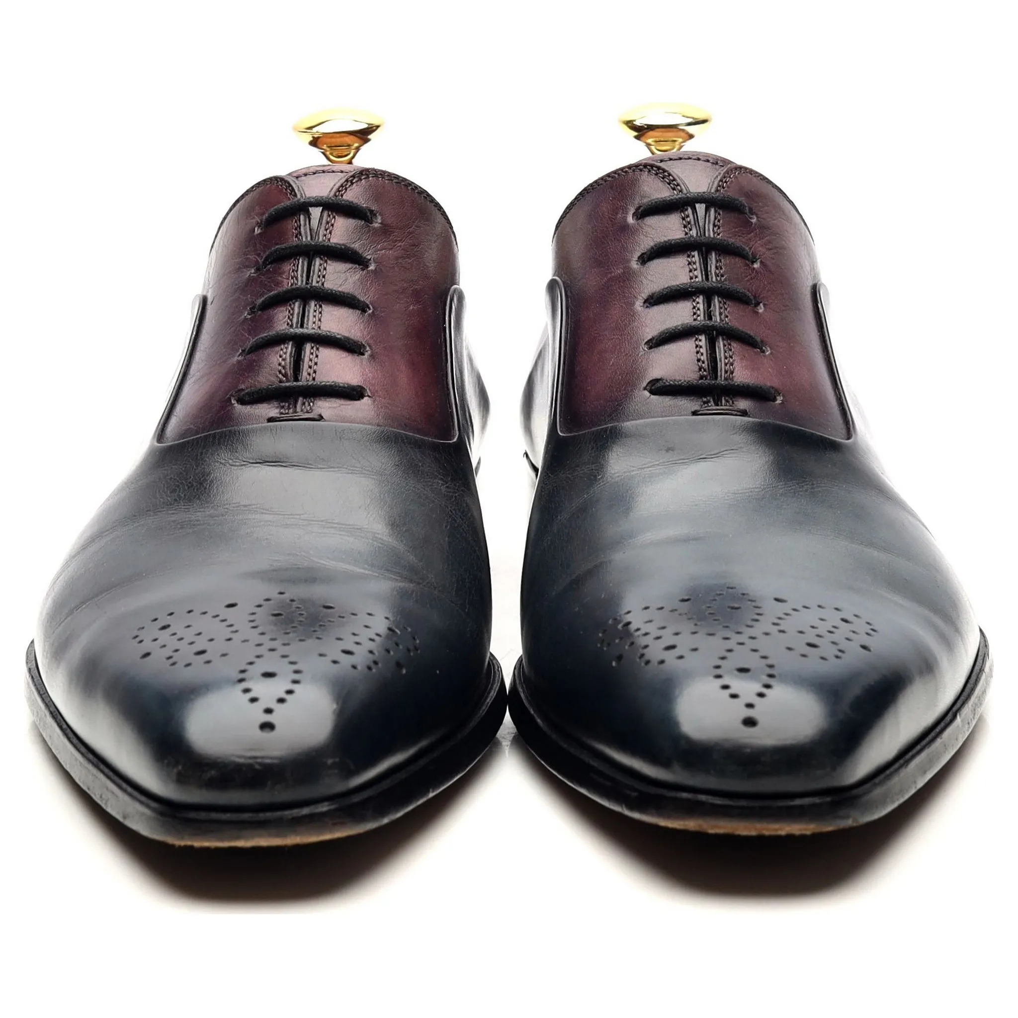 Neiman Marcus Navy Blue Leather Oxford UK 7.5 US 8.5