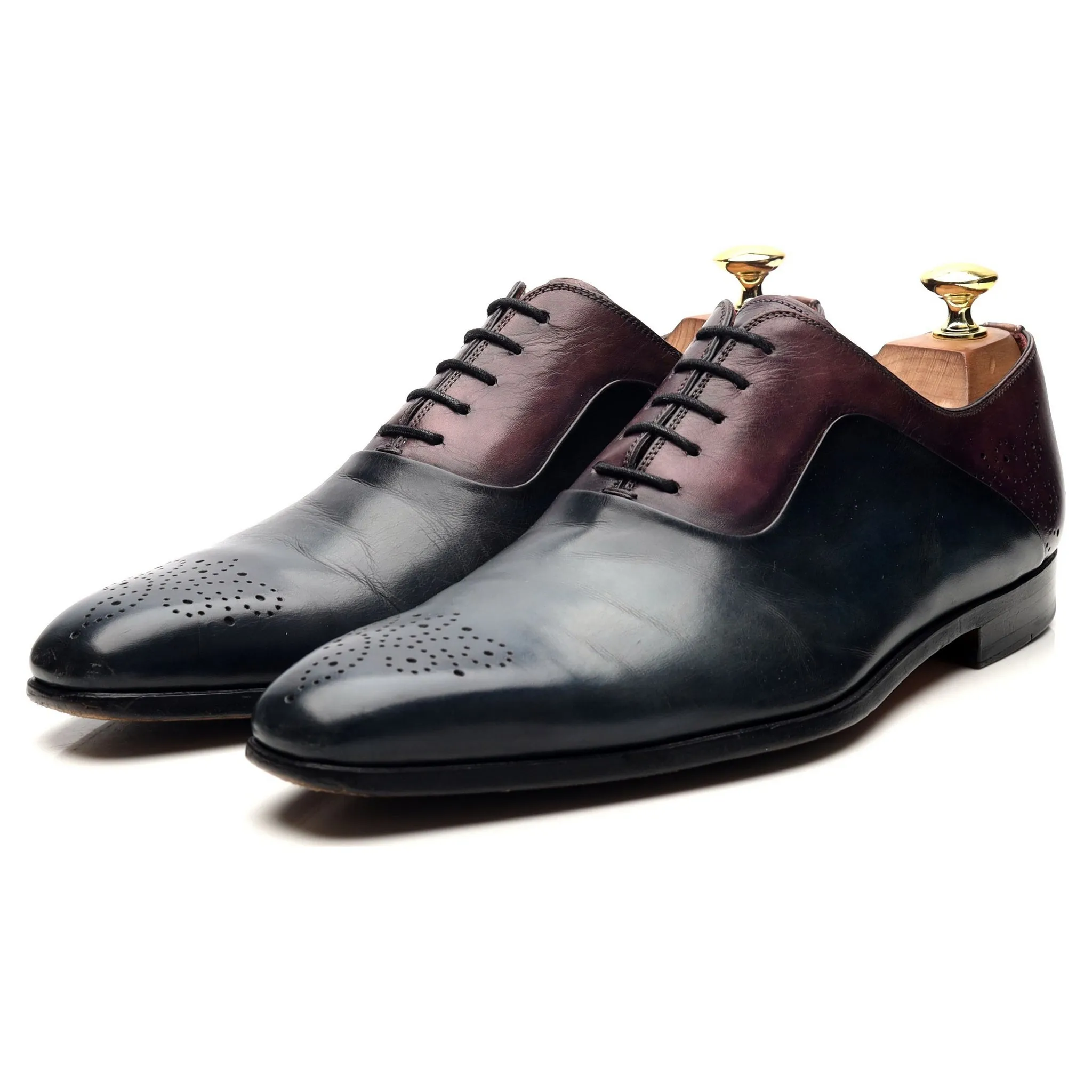 Neiman Marcus Navy Blue Leather Oxford UK 7.5 US 8.5