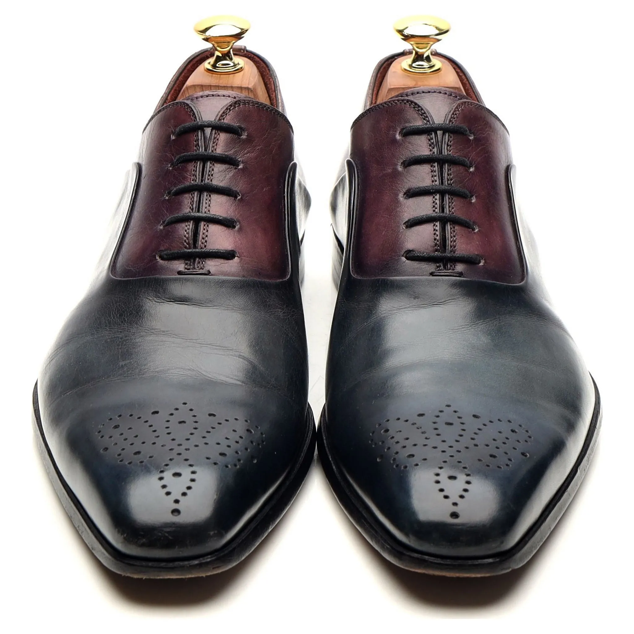 Neiman Marcus Navy Blue Leather Oxford UK 7.5 US 8.5