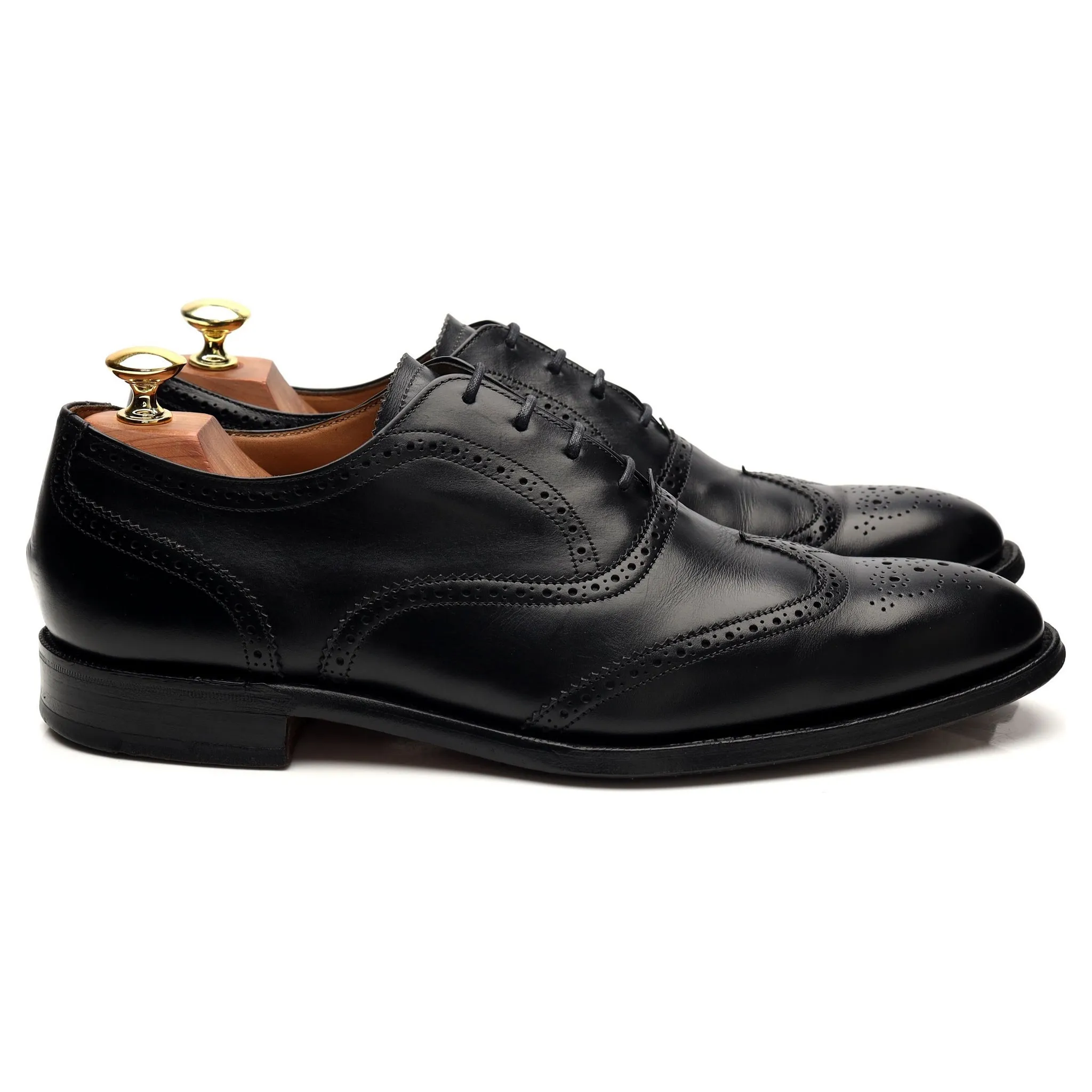 'Newbury' Black Leather Oxford Brogues UK 8.5 F