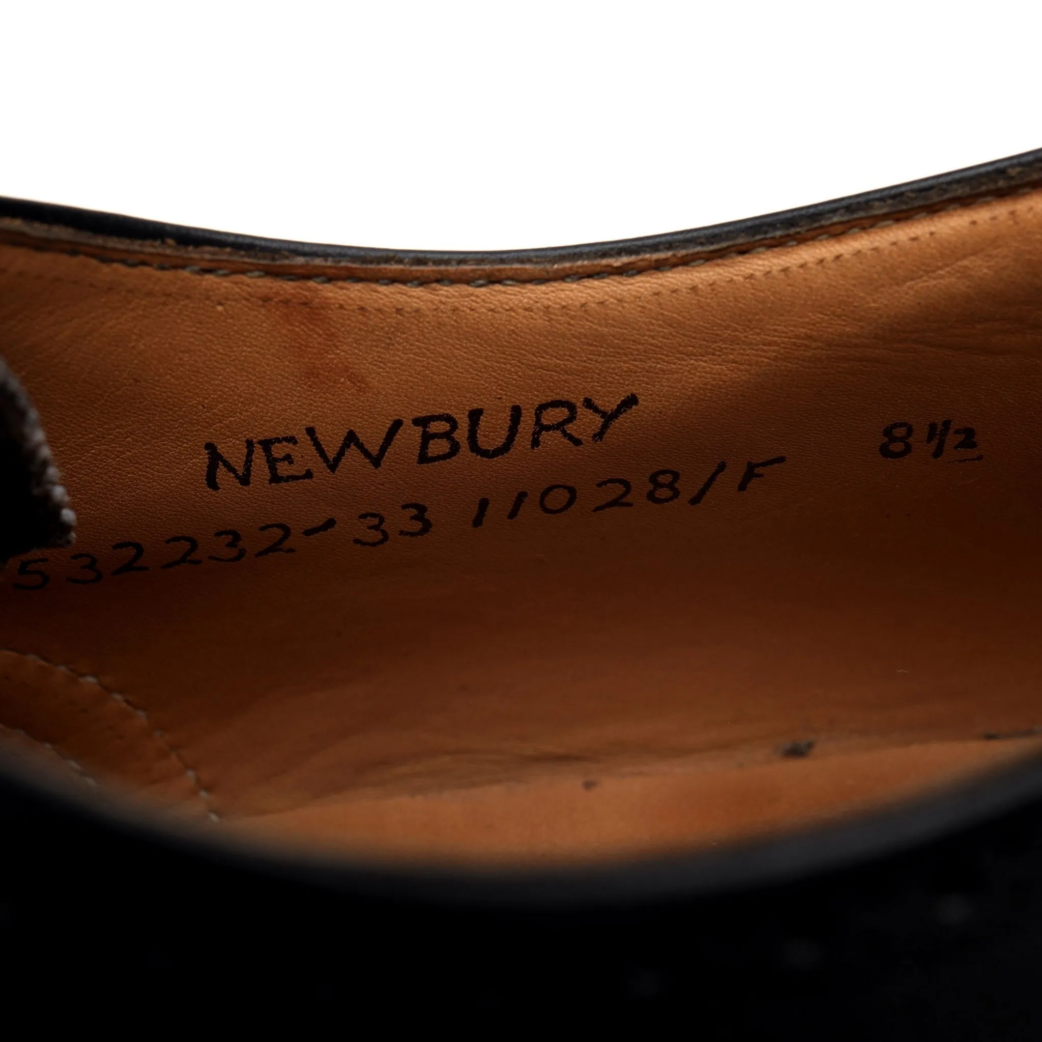 'Newbury' Black Leather Oxford Brogues UK 8.5 F