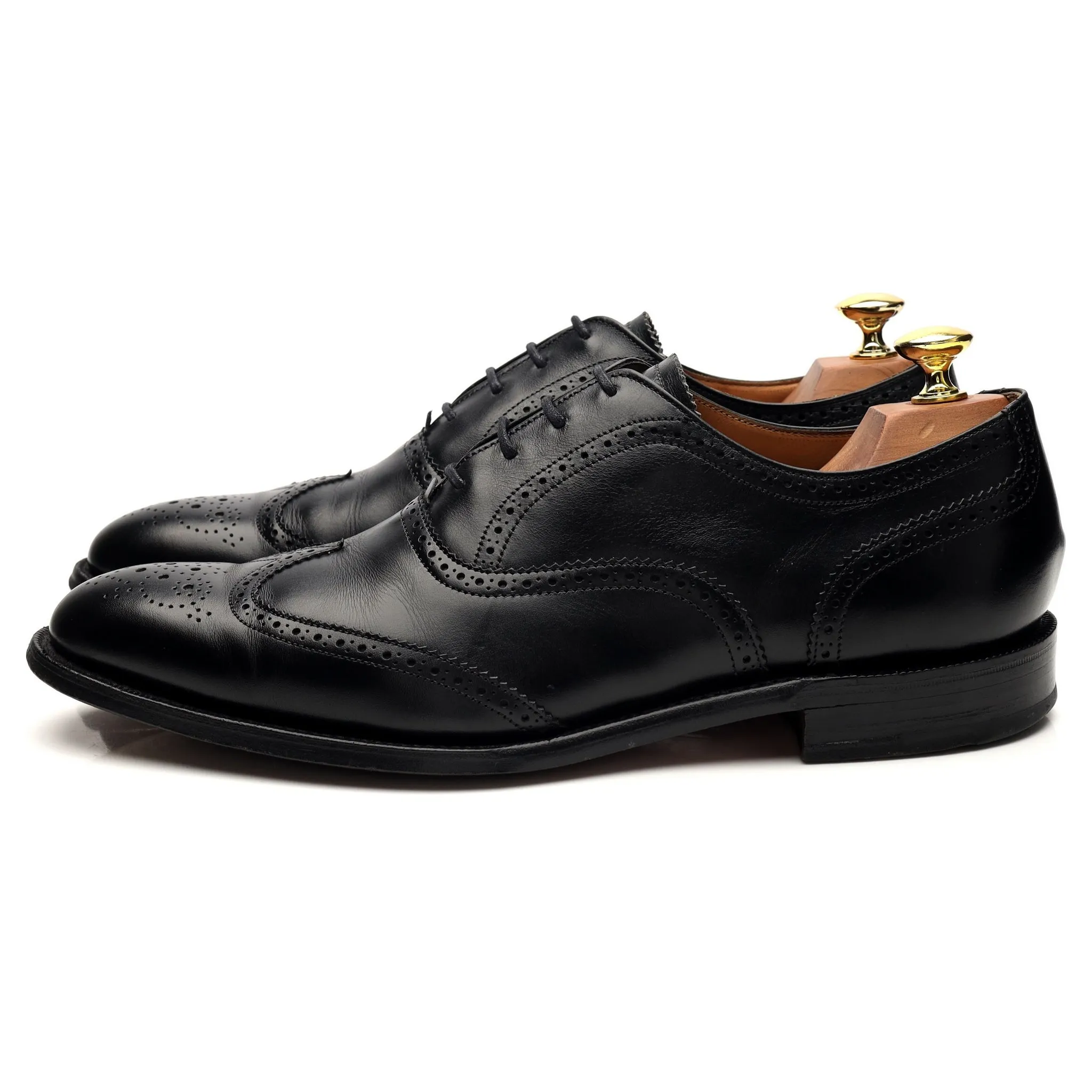 'Newbury' Black Leather Oxford Brogues UK 8.5 F