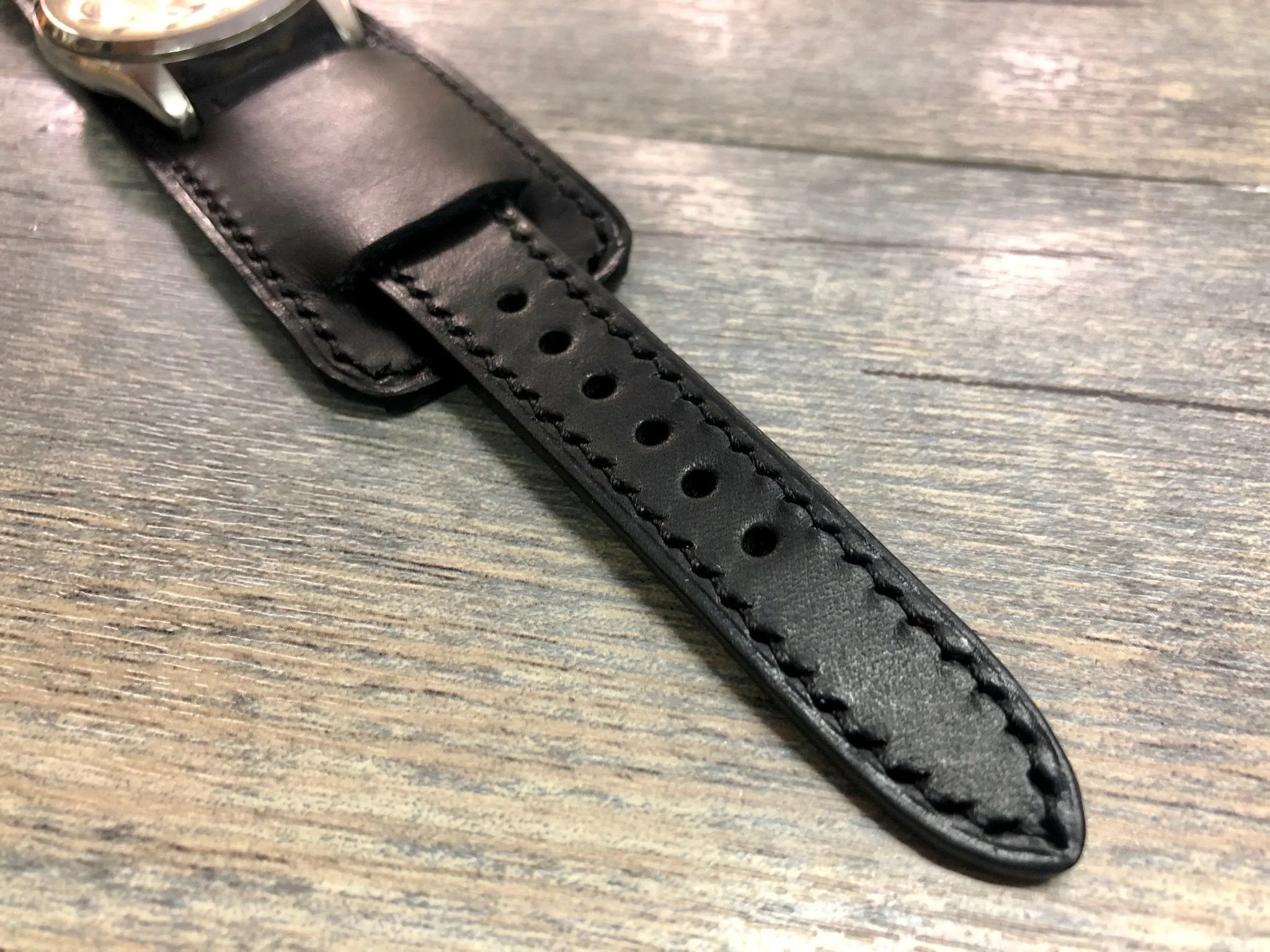 Newman Black Watch Straps 20mm, Genuine Leather Bund straps, leather cuff watch Straps, Mens wrist watchbands, Leather Watch Bracelets 19mm