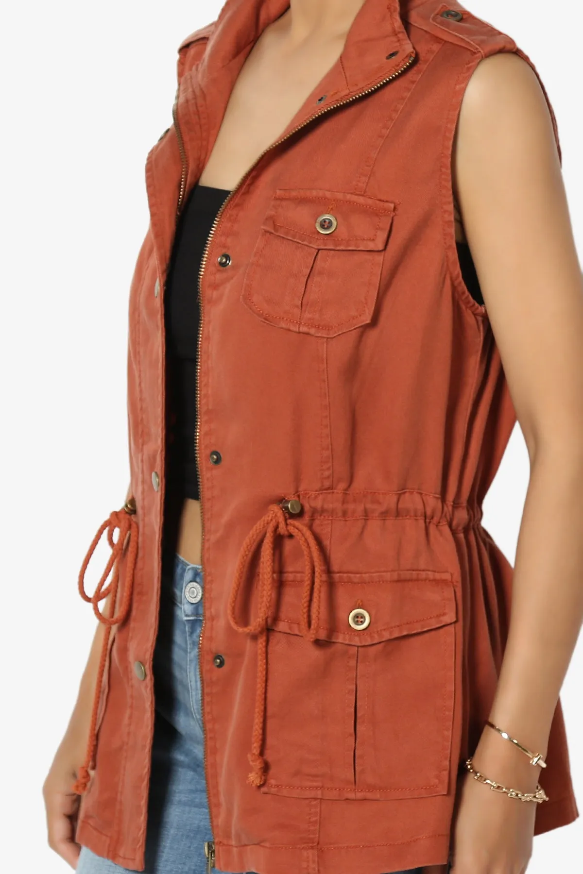 Noah Sleeveless Tencel Utility Jacket