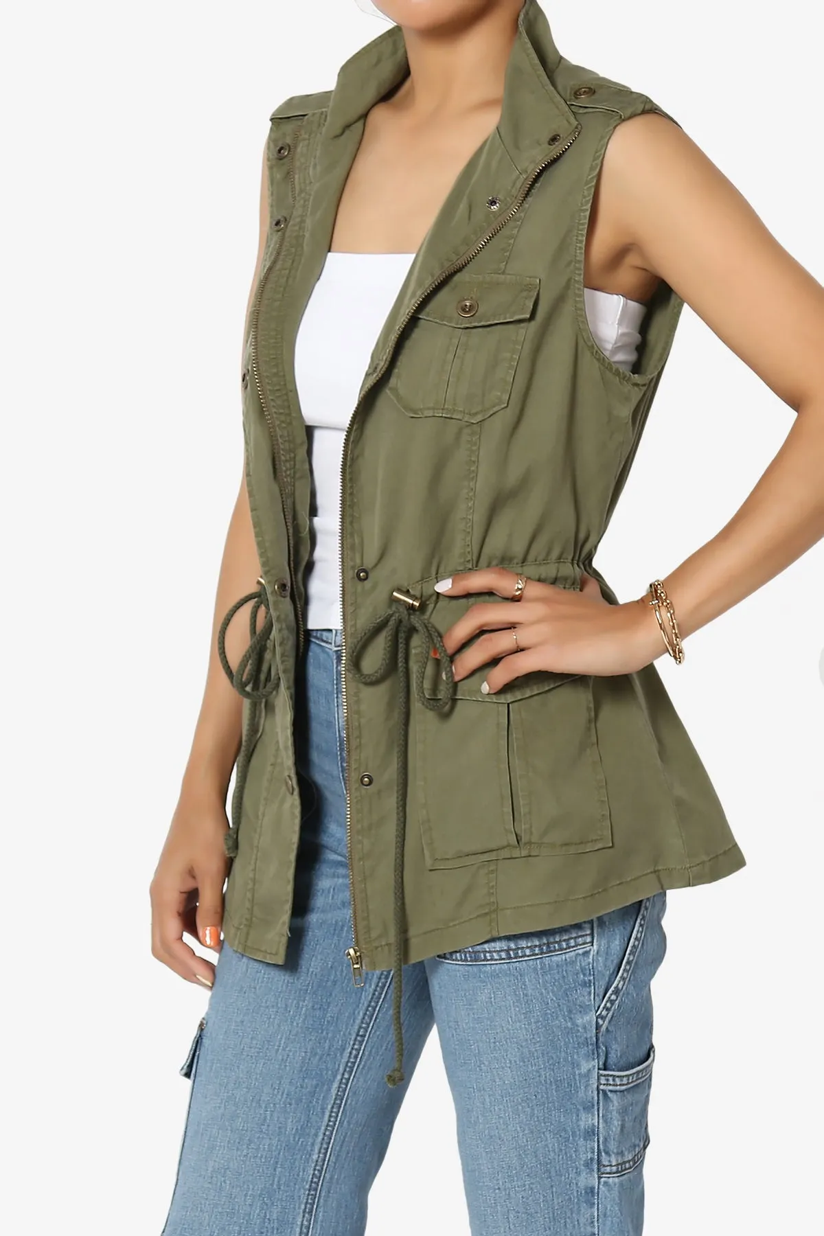 Noah Sleeveless Tencel Utility Jacket
