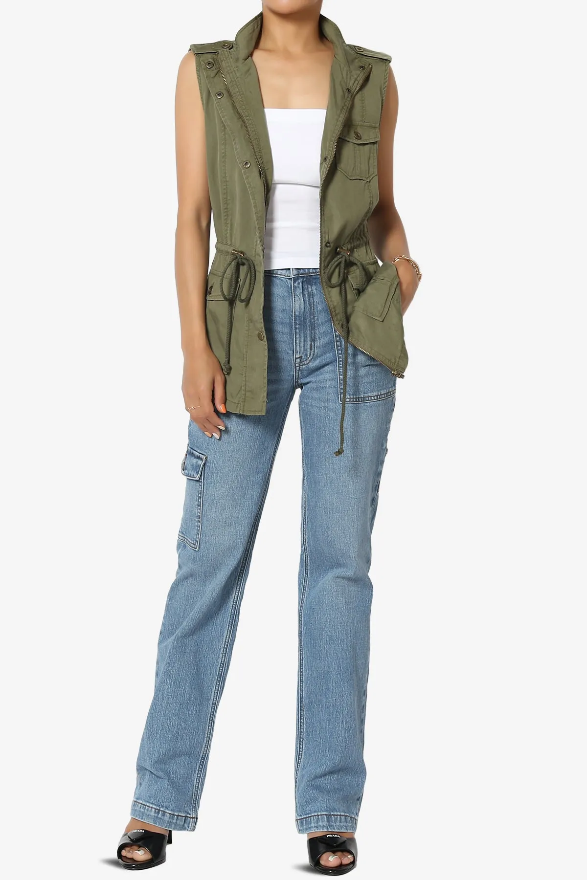 Noah Sleeveless Tencel Utility Jacket