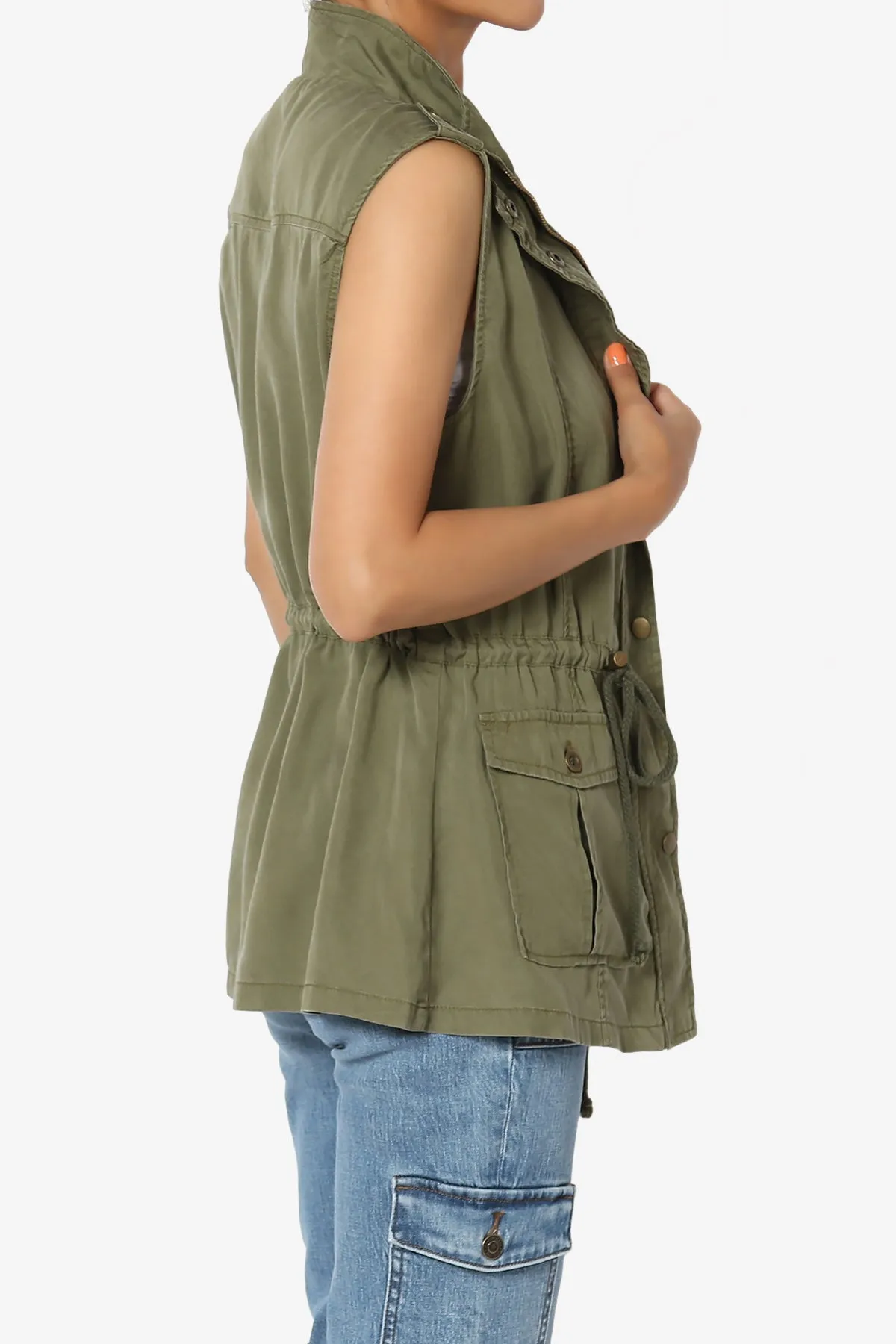 Noah Sleeveless Tencel Utility Jacket