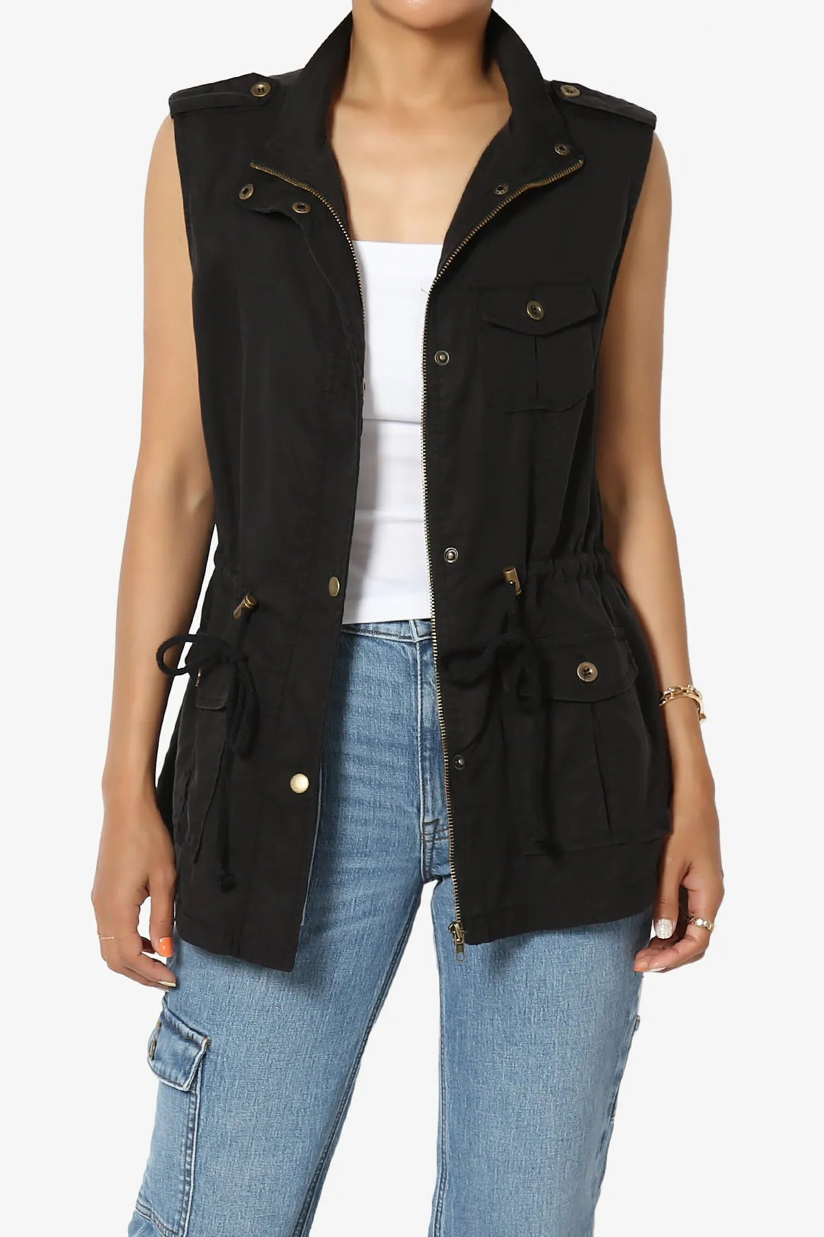 Noah Sleeveless Tencel Utility Jacket