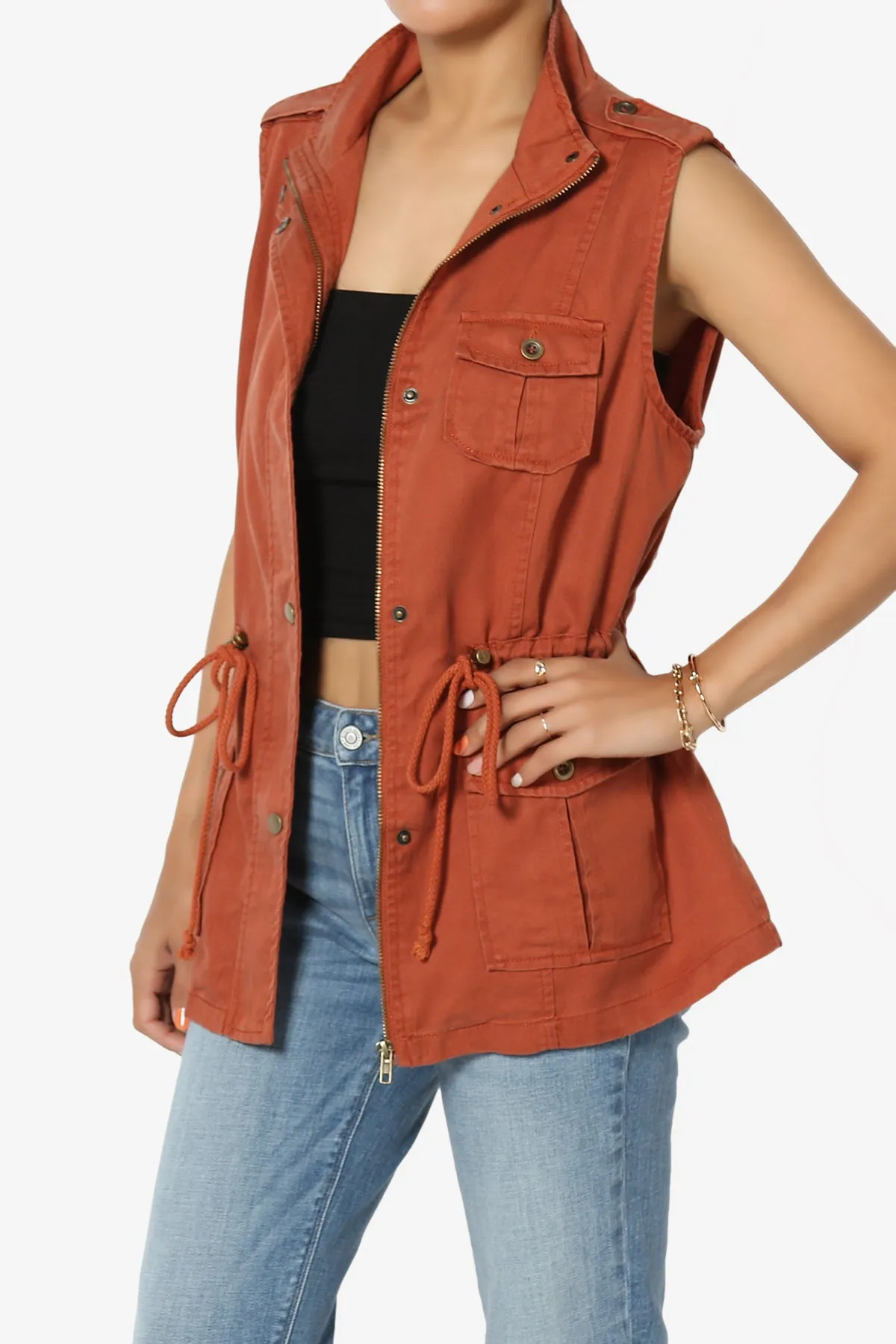 Noah Sleeveless Tencel Utility Jacket