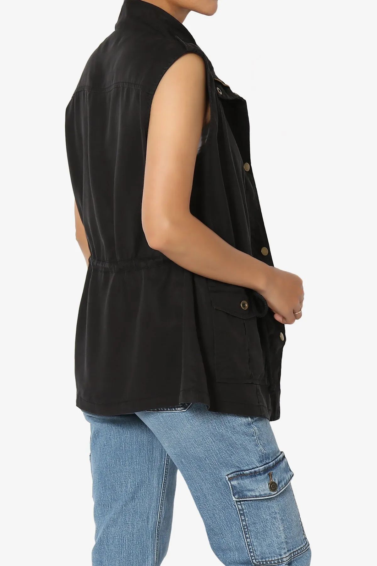 Noah Sleeveless Tencel Utility Jacket