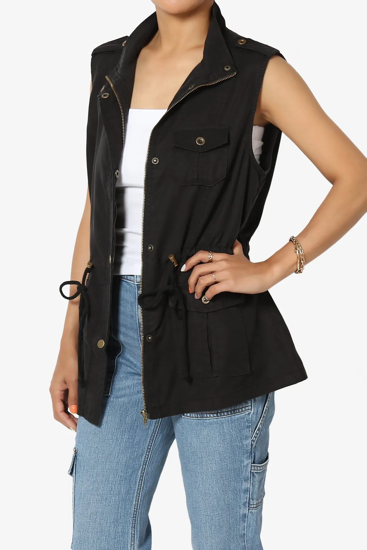 Noah Sleeveless Tencel Utility Jacket