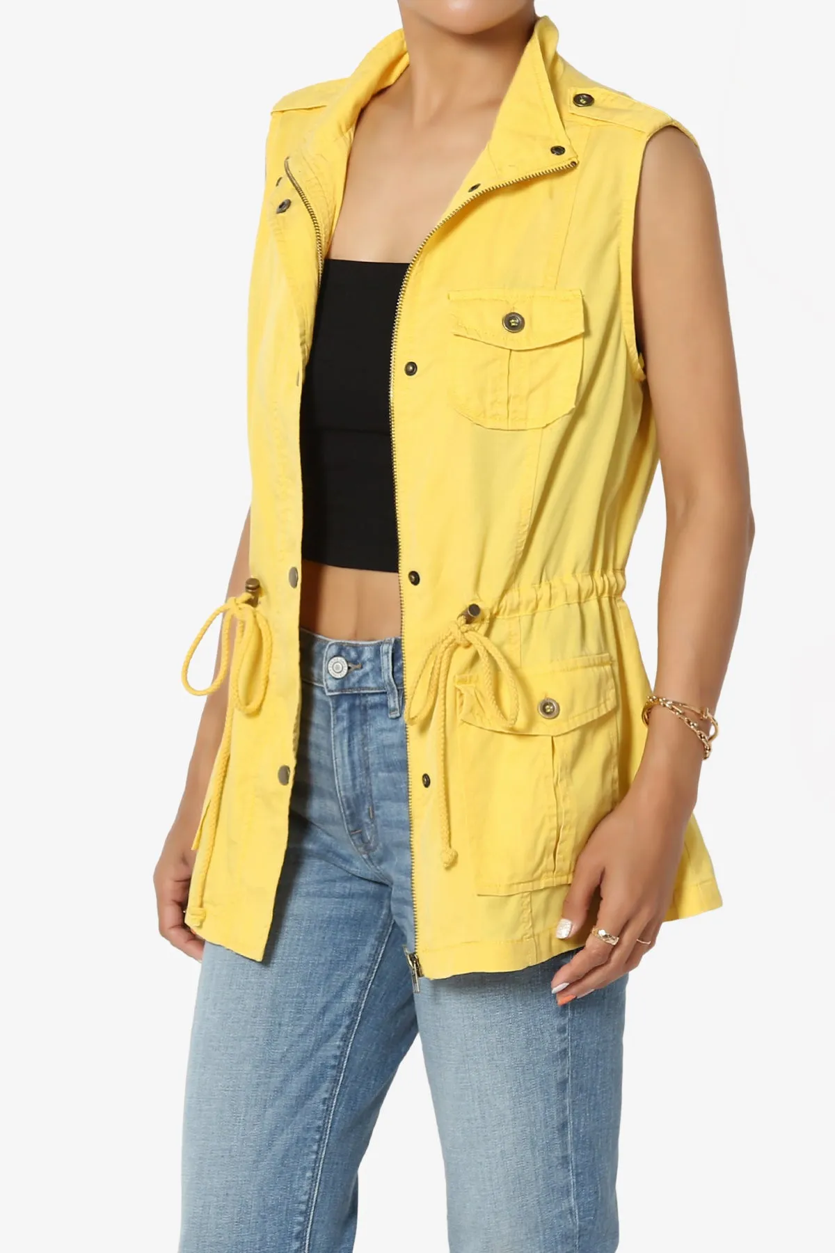 Noah Sleeveless Tencel Utility Jacket