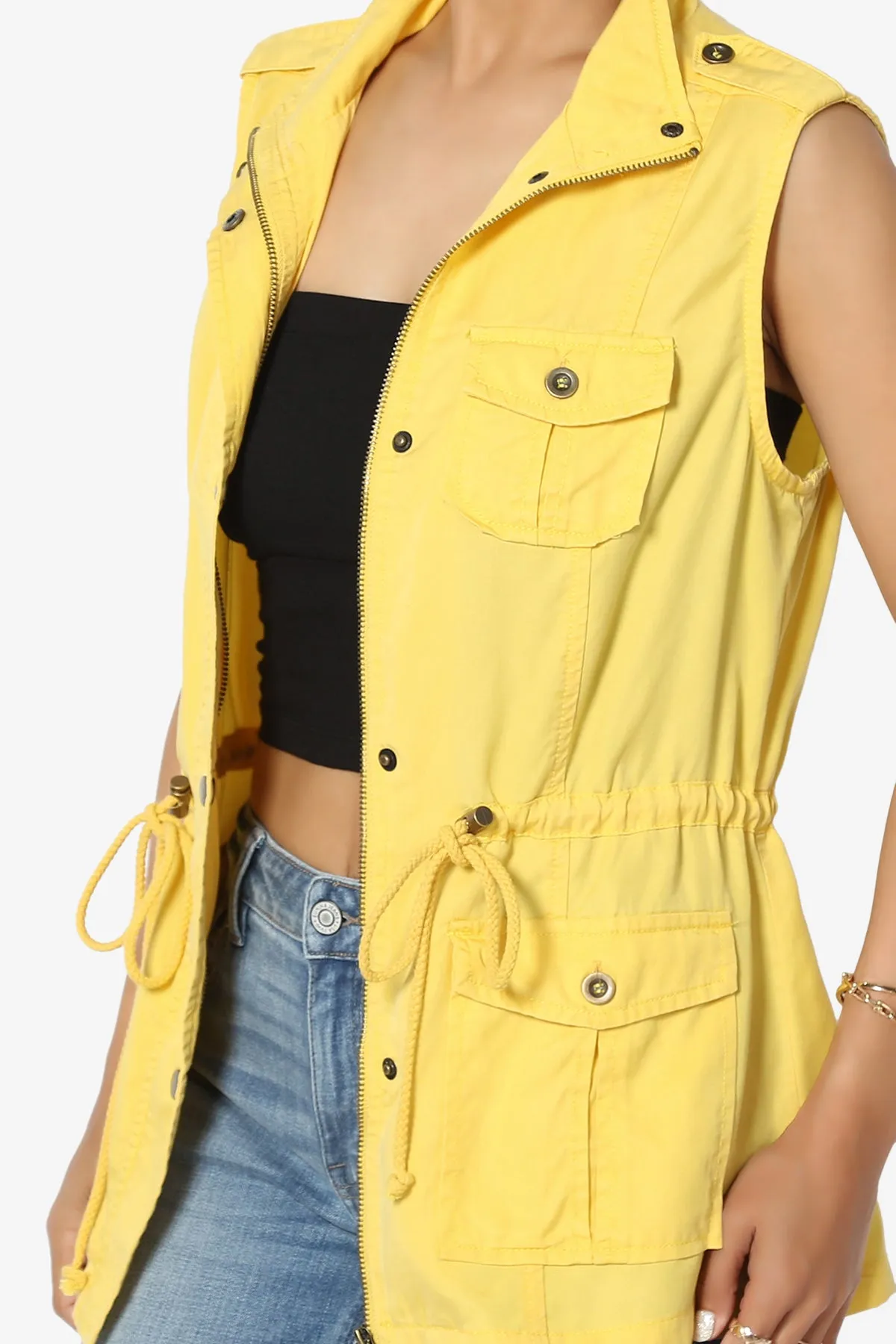 Noah Sleeveless Tencel Utility Jacket