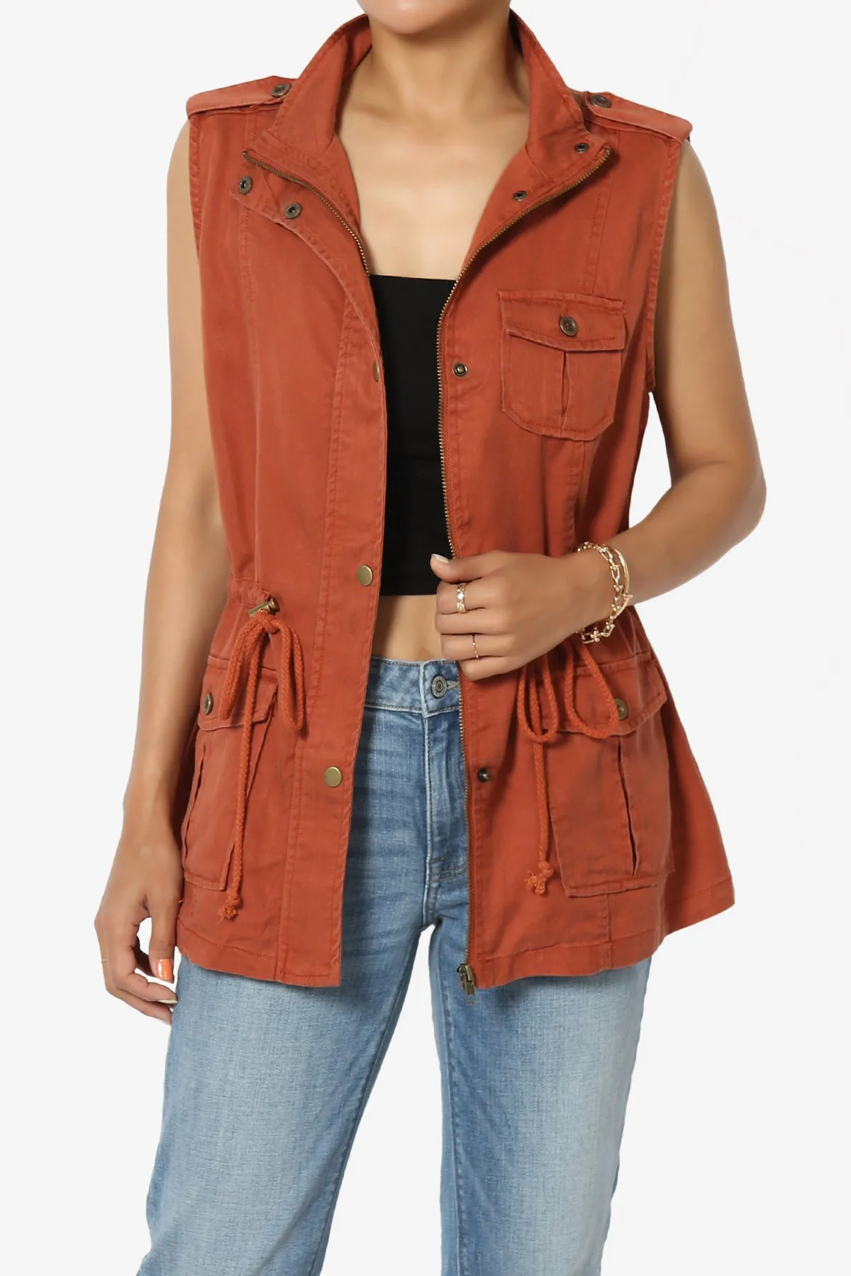 Noah Sleeveless Tencel Utility Jacket