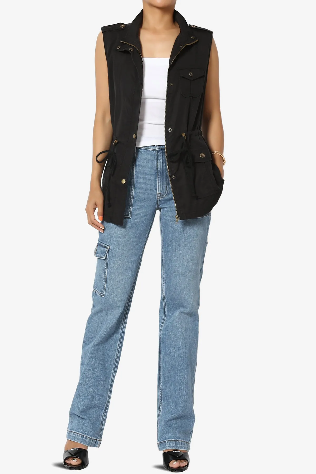 Noah Sleeveless Tencel Utility Jacket