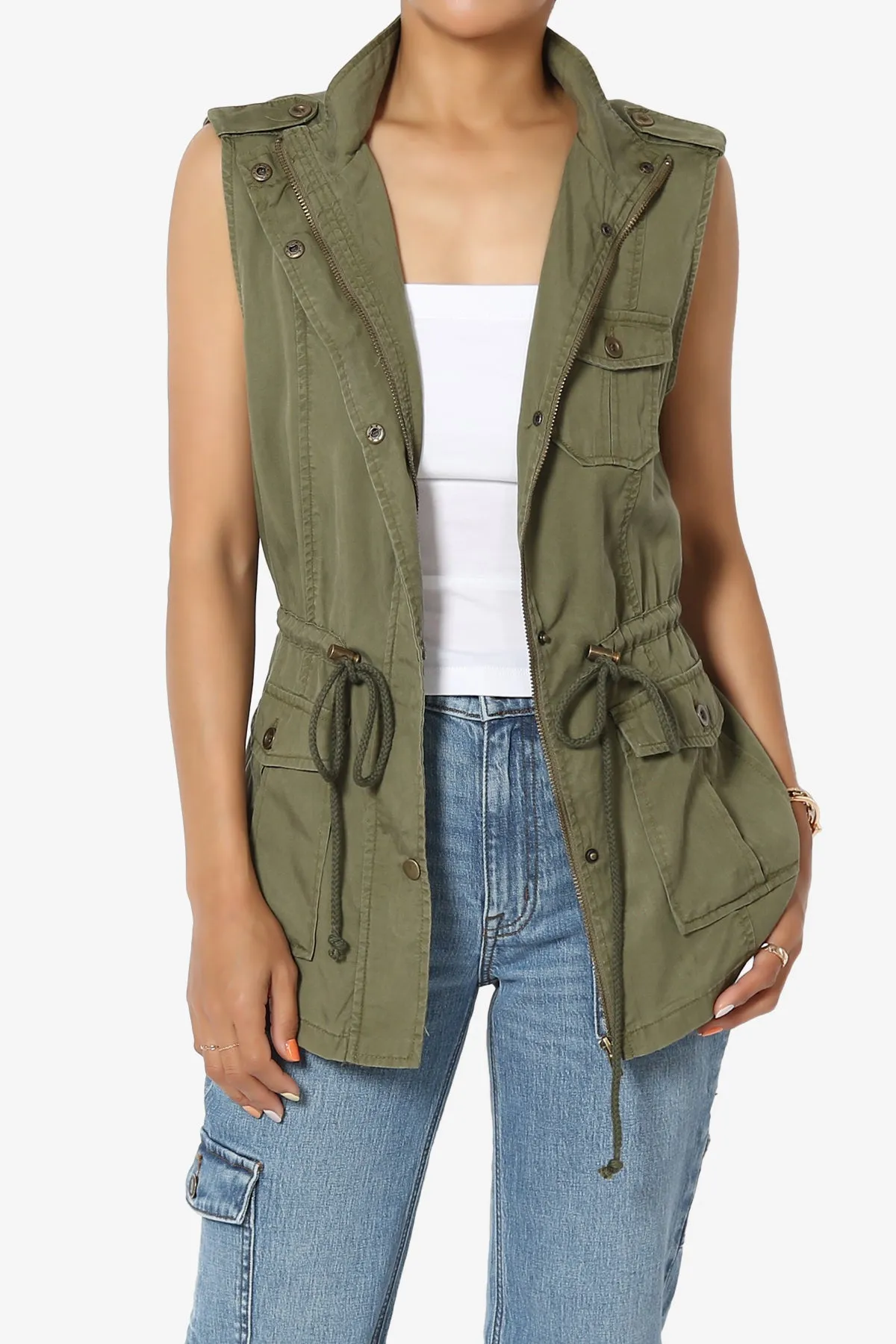 Noah Sleeveless Tencel Utility Jacket