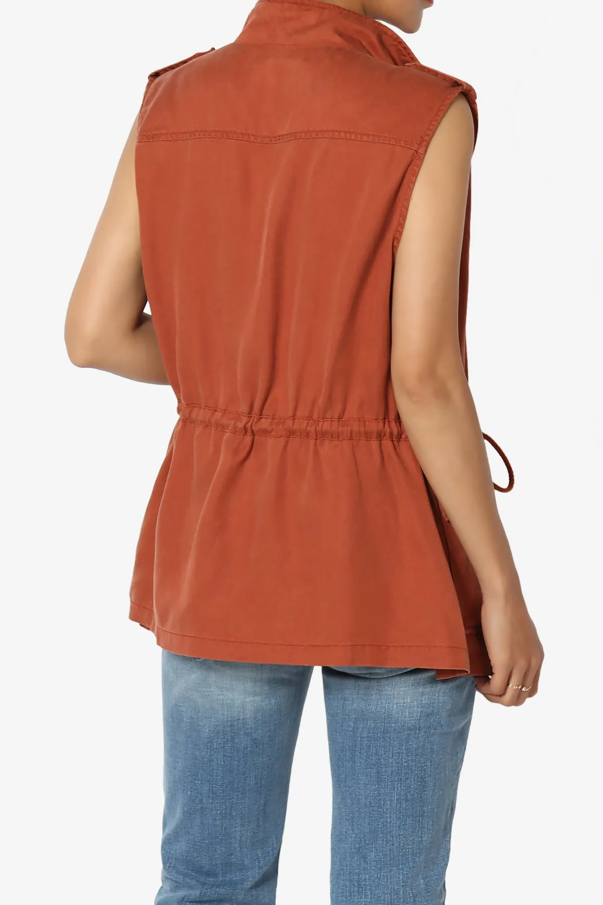 Noah Sleeveless Tencel Utility Jacket