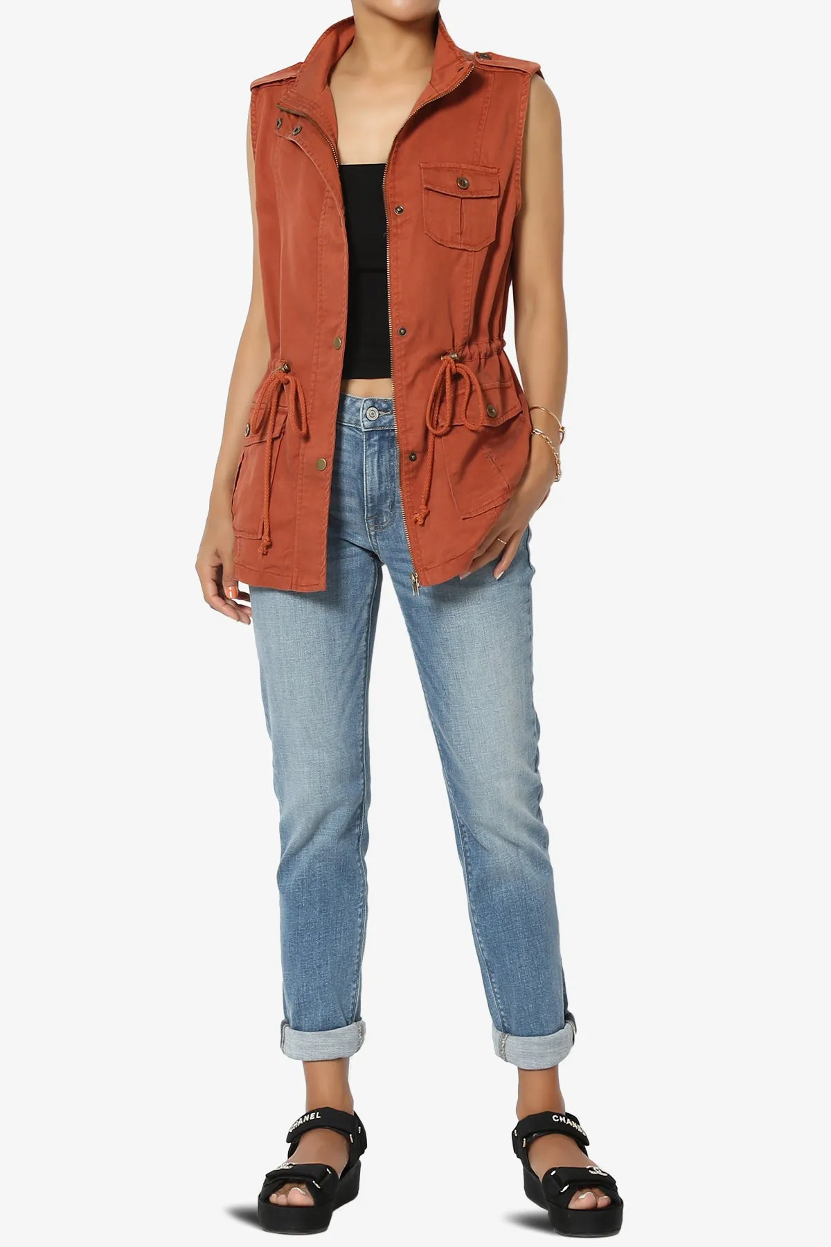Noah Sleeveless Tencel Utility Jacket