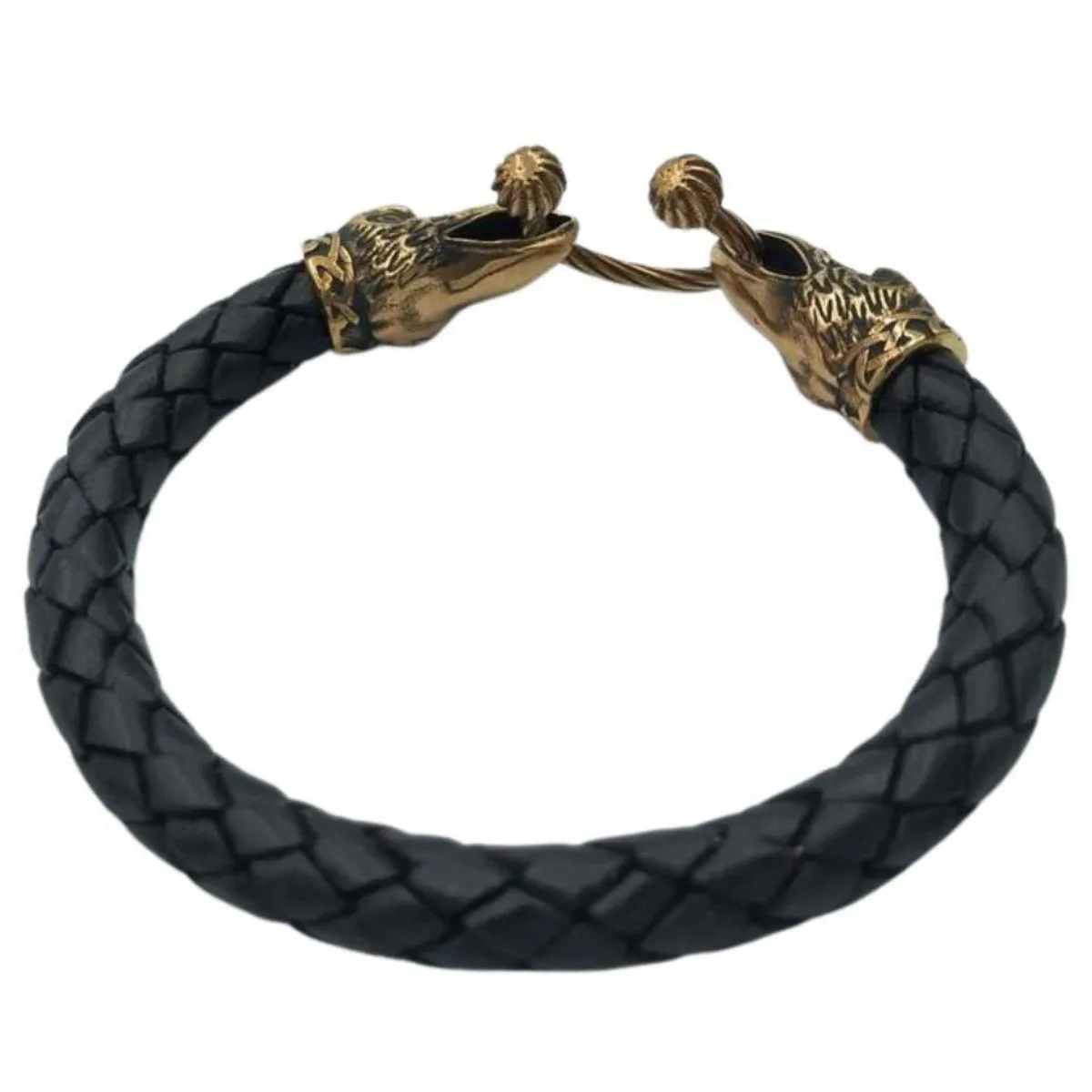Norse raven leather bracelet
