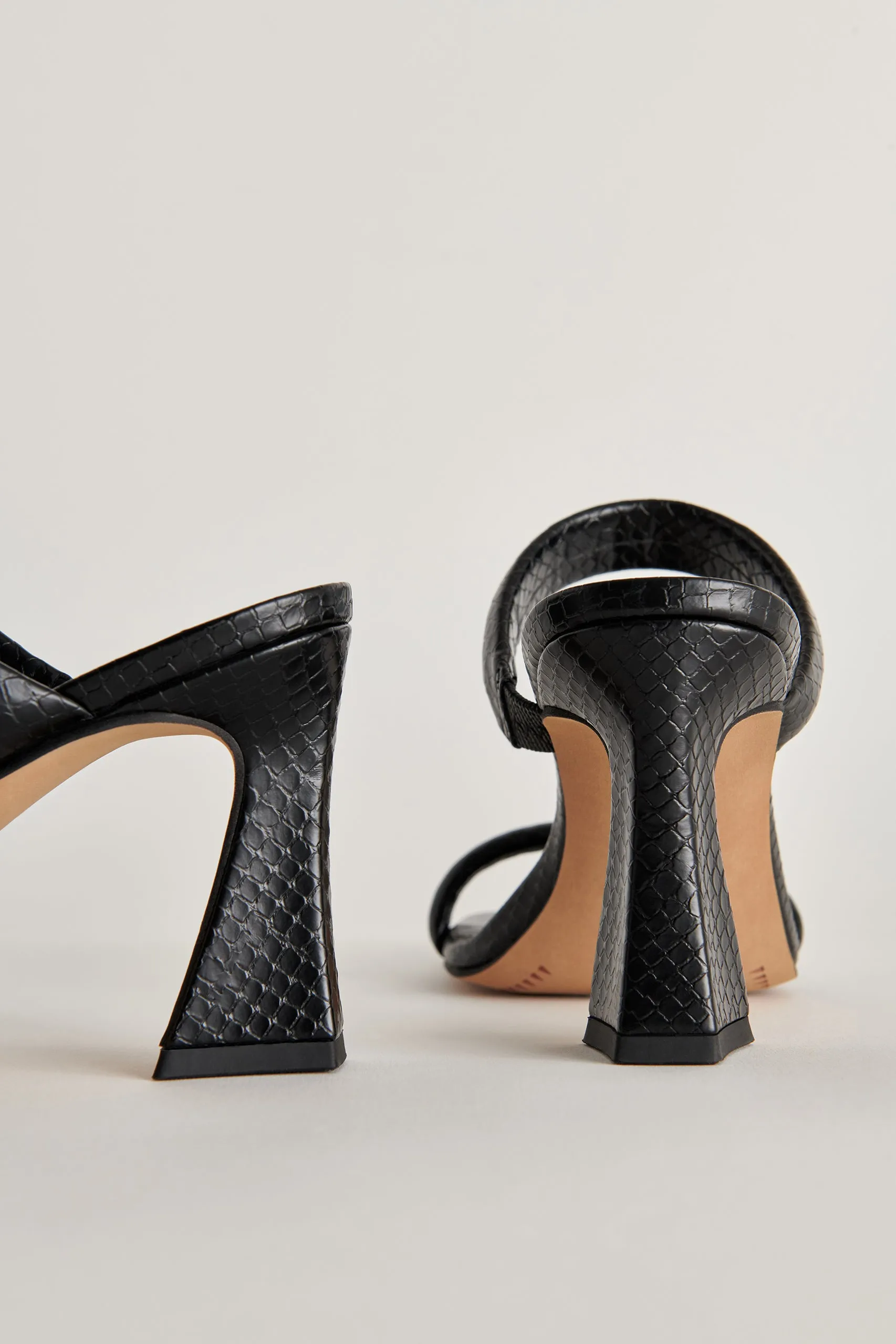 NOVAH HEELS BLACK EMBOSSED STELLA