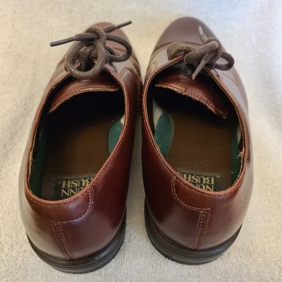 NUNN BUSH MENS CAP -TOE OXFORD BROWN LEATHER 8 1/2 MEDIUM