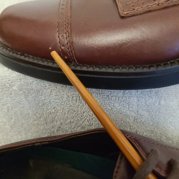 NUNN BUSH MENS CAP -TOE OXFORD BROWN LEATHER 8 1/2 MEDIUM