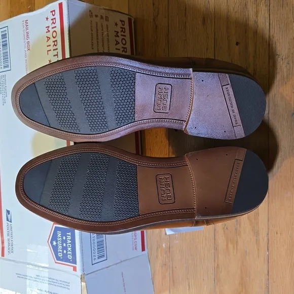 Nunn Bush Men's Centro Fles Plain Toe Oxford Cognac Leather Synthetic Size 9.5W