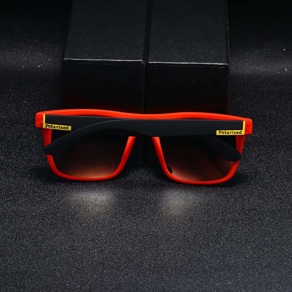 OOLVS Outdoor Sports Sunglasses Polycarbonate Square Frame UV400 HD Polarized Mirrored Lens Men's Women's Casual Driving Classic Sun Glasses Fashion Casual Cycling Gafas De Sol MS173-3N