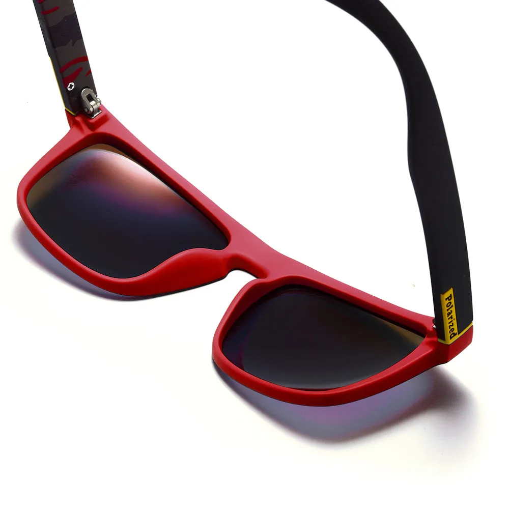 OOLVS Outdoor Sports Sunglasses Polycarbonate Square Frame UV400 HD Polarized Mirrored Lens Men's Women's Casual Driving Classic Sun Glasses Fashion Casual Cycling Gafas De Sol MS173-3N