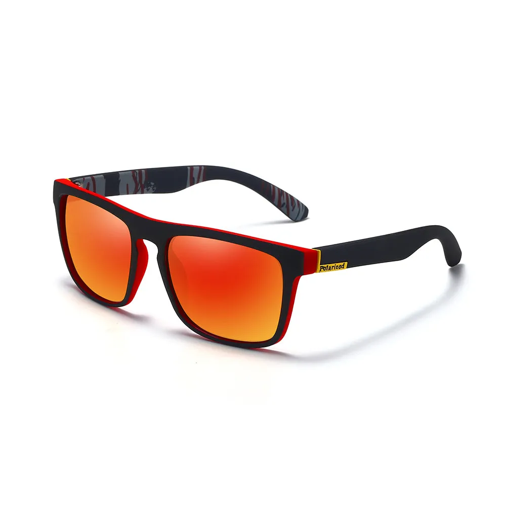 OOLVS Outdoor Sports Sunglasses Polycarbonate Square Frame UV400 HD Polarized Mirrored Lens Men's Women's Casual Driving Classic Sun Glasses Fashion Casual Cycling Gafas De Sol MS173-3N