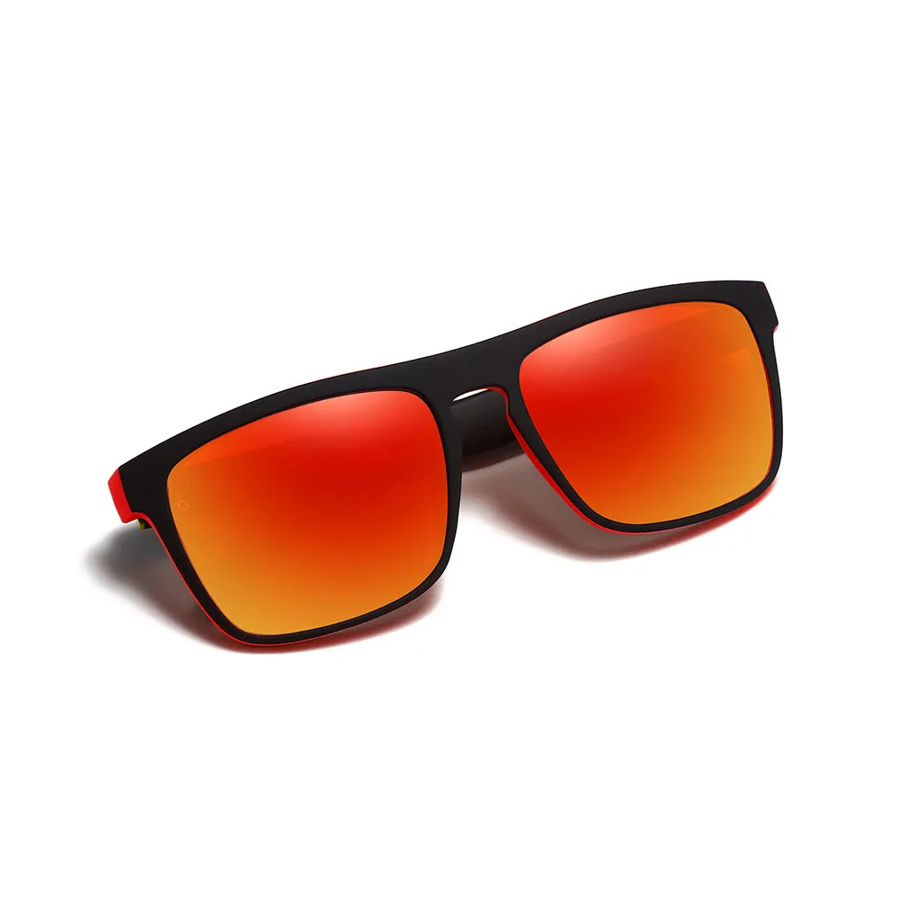 OOLVS Outdoor Sports Sunglasses Polycarbonate Square Frame UV400 HD Polarized Mirrored Lens Men's Women's Casual Driving Classic Sun Glasses Fashion Casual Cycling Gafas De Sol MS173-3N