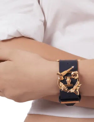 Outhouse   -   OH Series O.H. V Oxford Blue Leather Bracelet