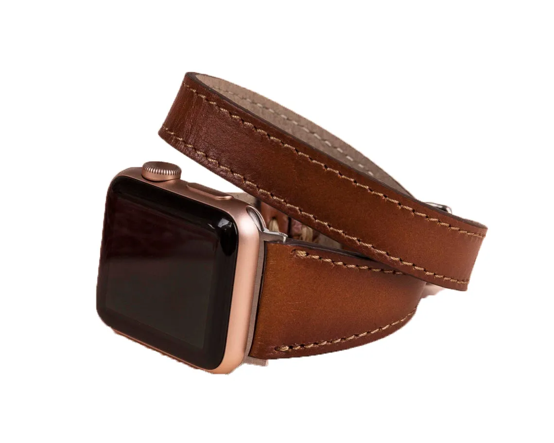 Oxford Double Leather Watch Band for Apple