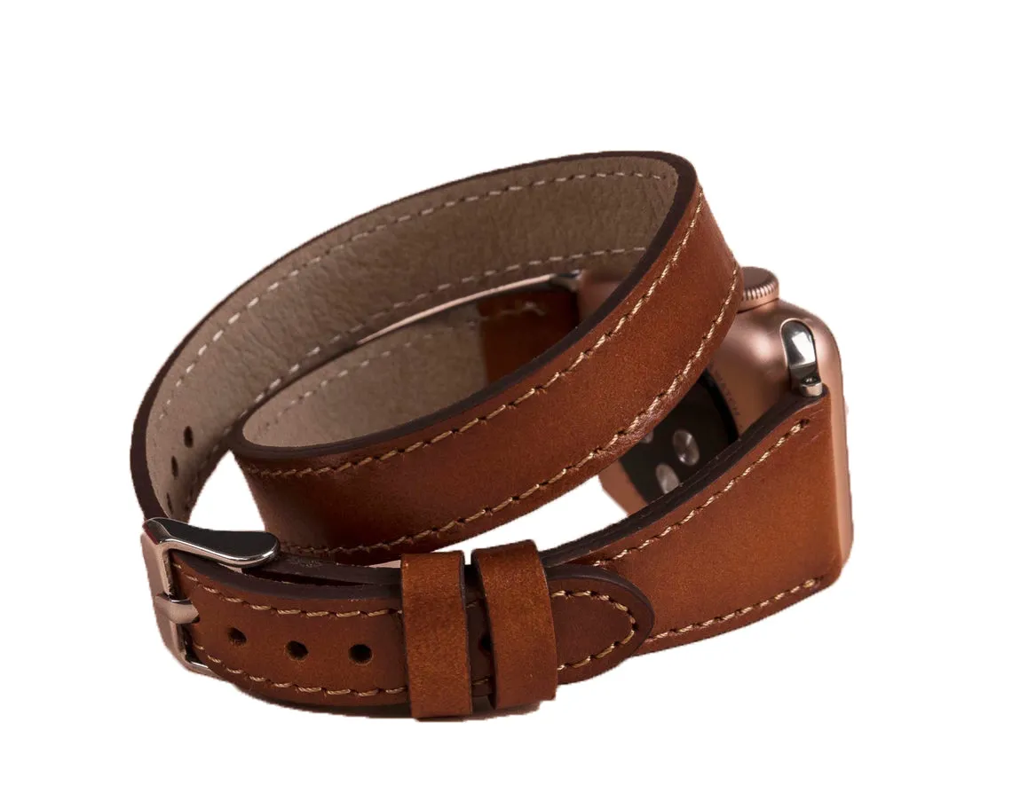 Oxford Double Leather Watch Band for Apple