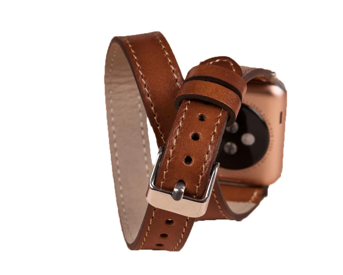 Oxford Double Leather Watch Band for Apple