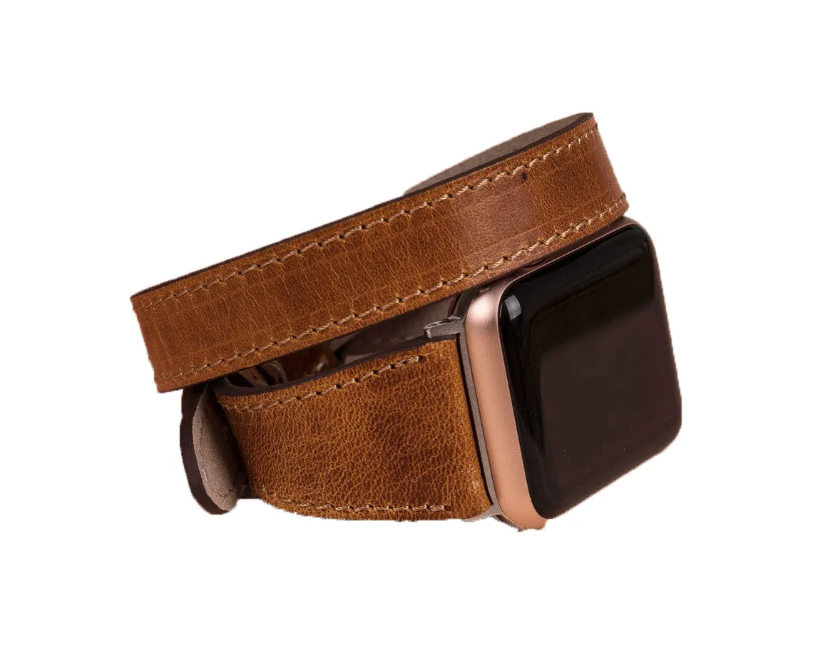 Oxford Double Leather Watch Band for Apple