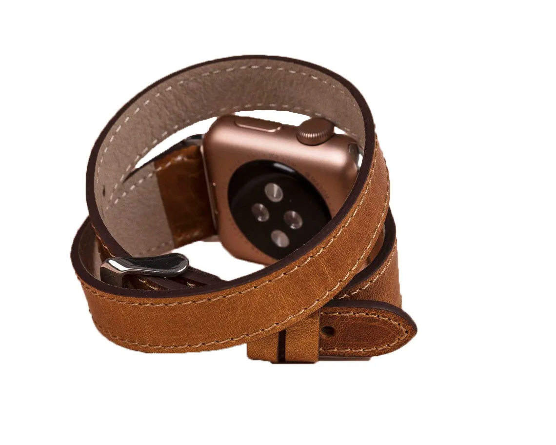 Oxford Double Leather Watch Band for Apple