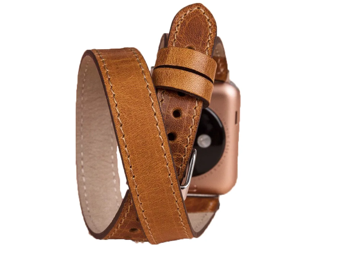 Oxford Double Leather Watch Band for Apple
