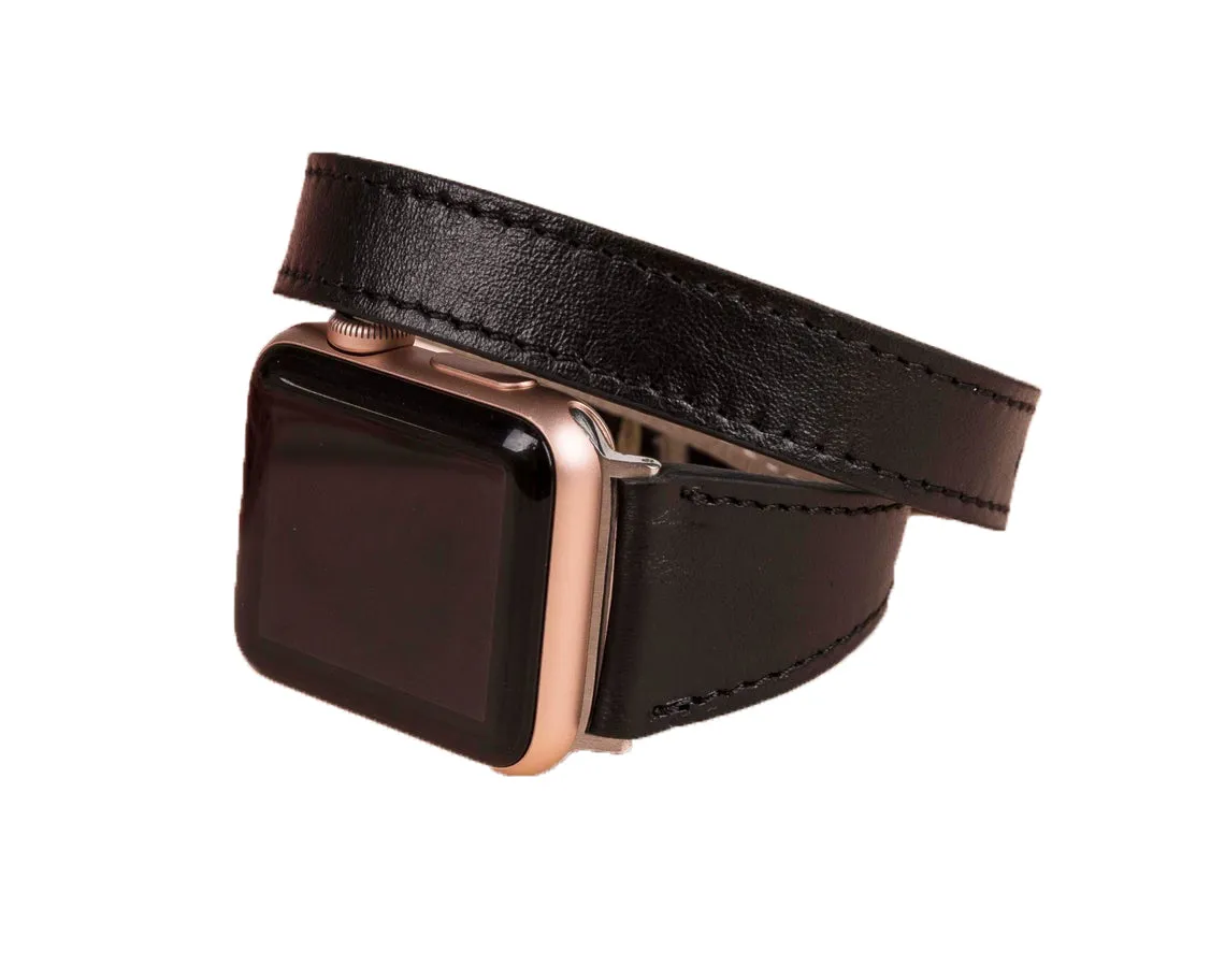 Oxford Double Leather Watch Band for Apple