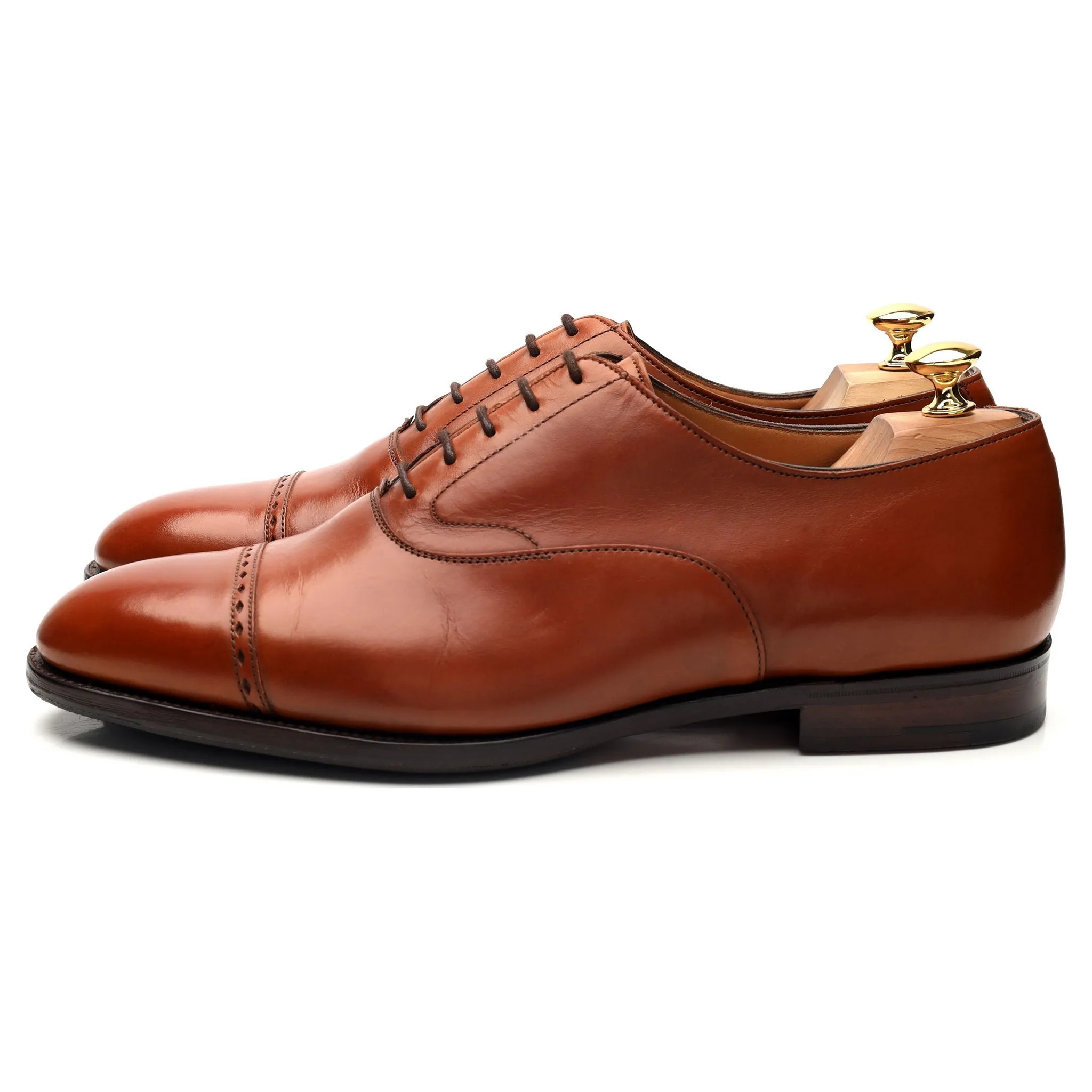 Peal & Co Tan Brown Leather Oxford UK 11 US 11.5 D