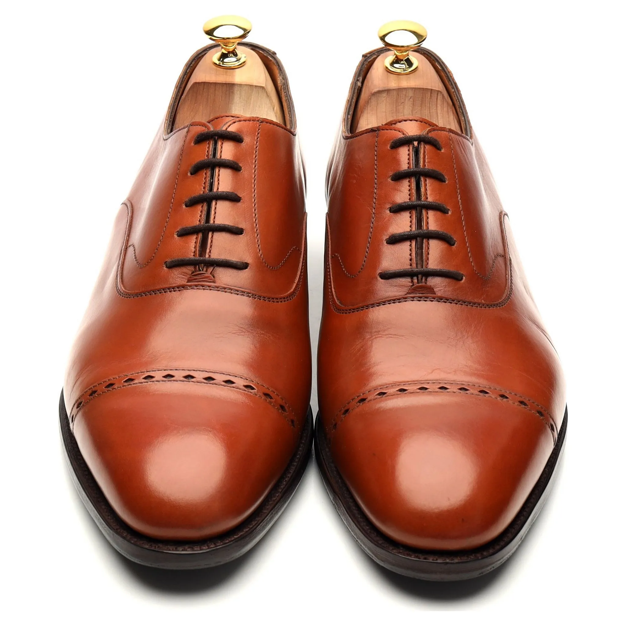 Peal & Co Tan Brown Leather Oxford UK 11 US 11.5 D