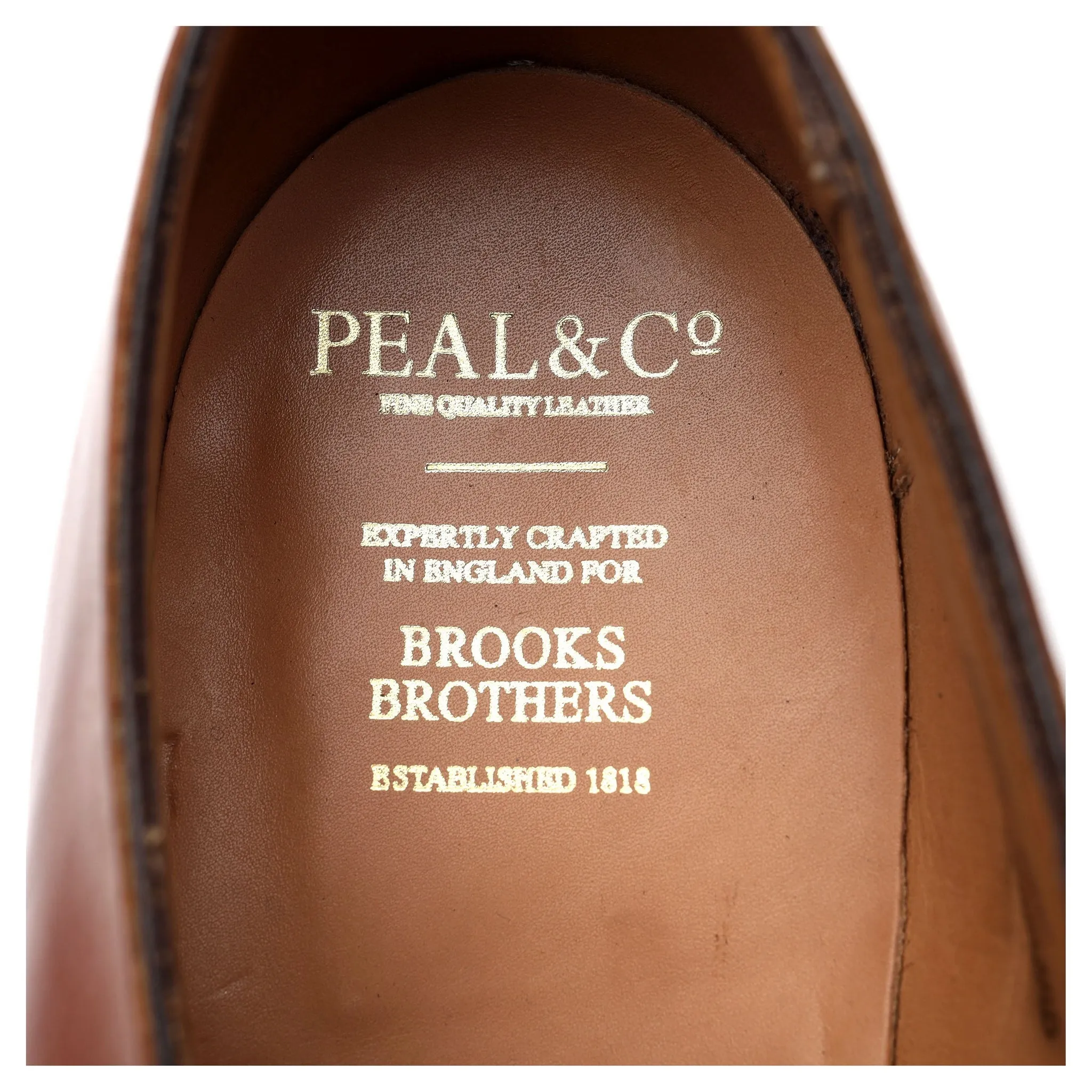 Peal & Co Tan Brown Leather Oxford UK 11 US 11.5 D